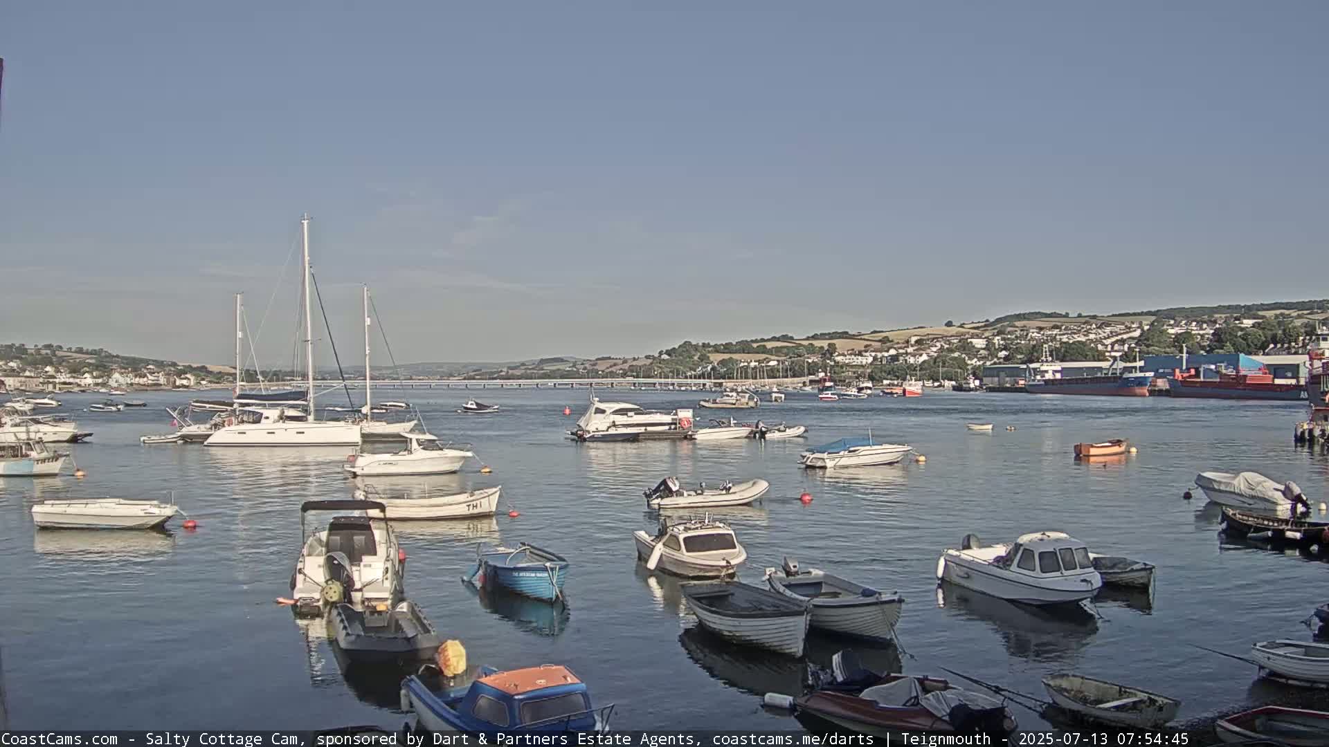 Teignmouth Marine, Teign River & Shalton Village Live Cam - Teignbridge, Devon, South West, England, United Kingdom