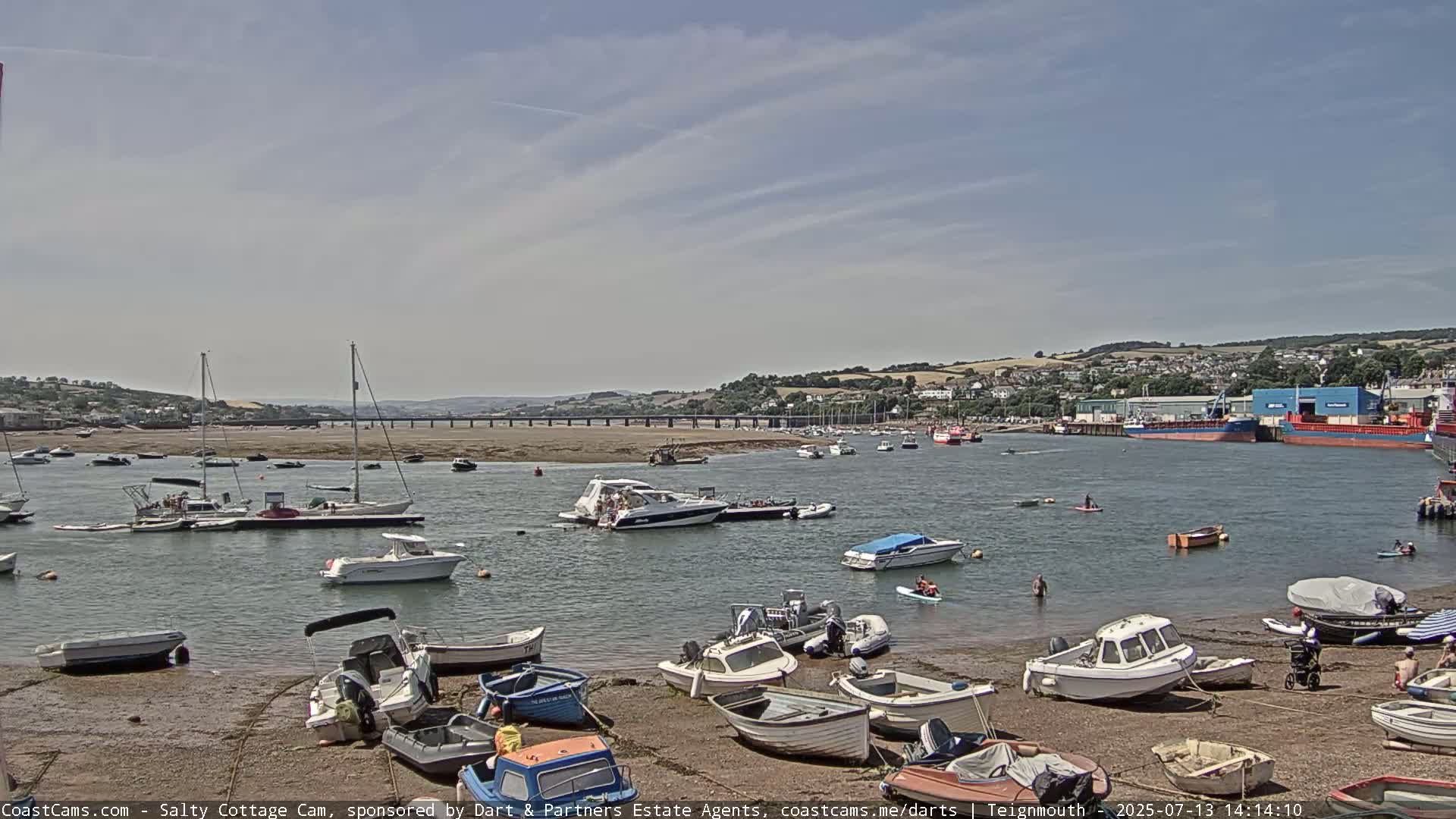 Teignmouth Marine, Teign River & Shalton Village Live Cam - Teignbridge, Devon, South West, England, United Kingdom