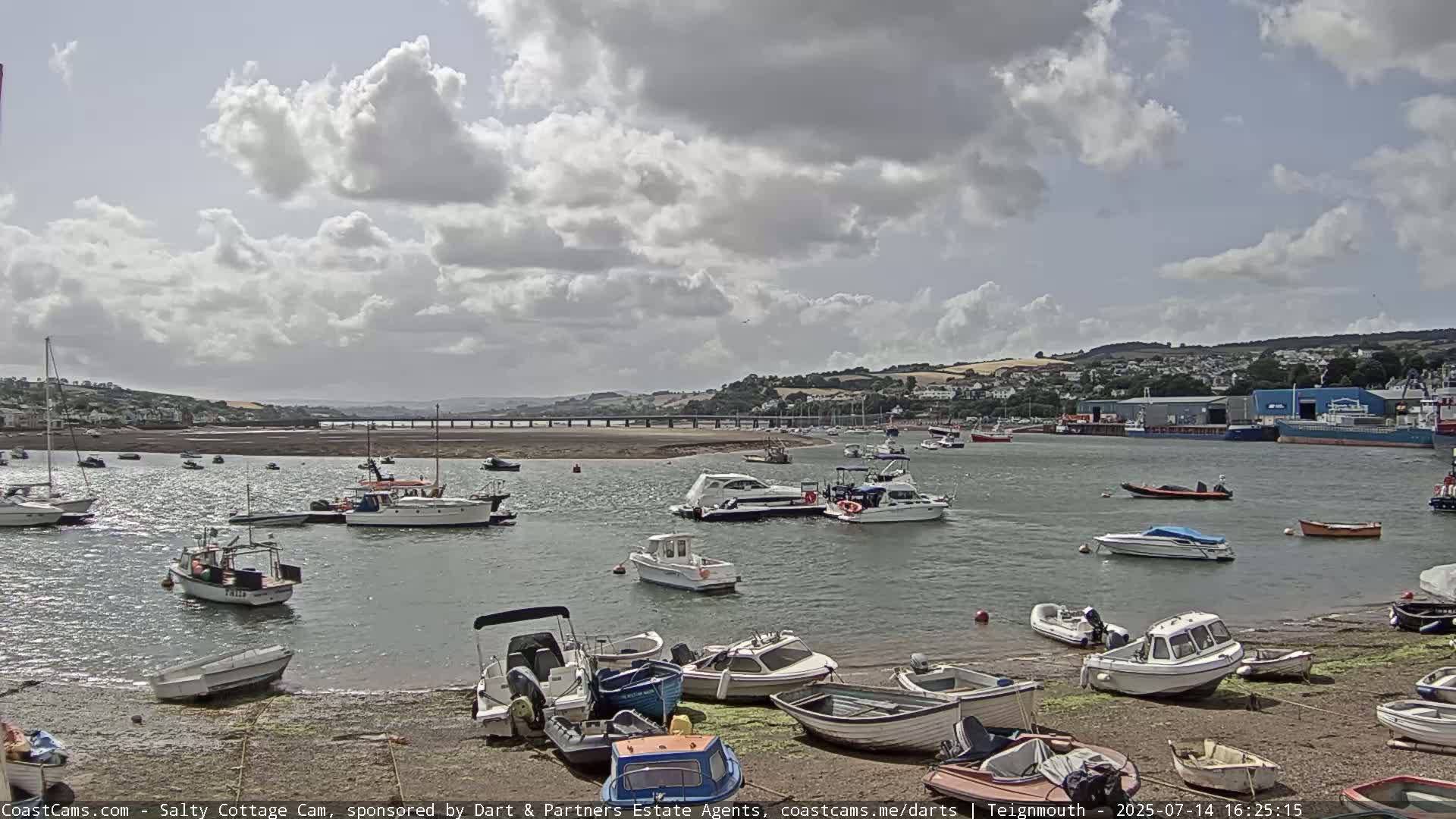 Teignmouth Marine, Teign River & Shalton Village Live Cam - Teignbridge, Devon, South West, England, United Kingdom