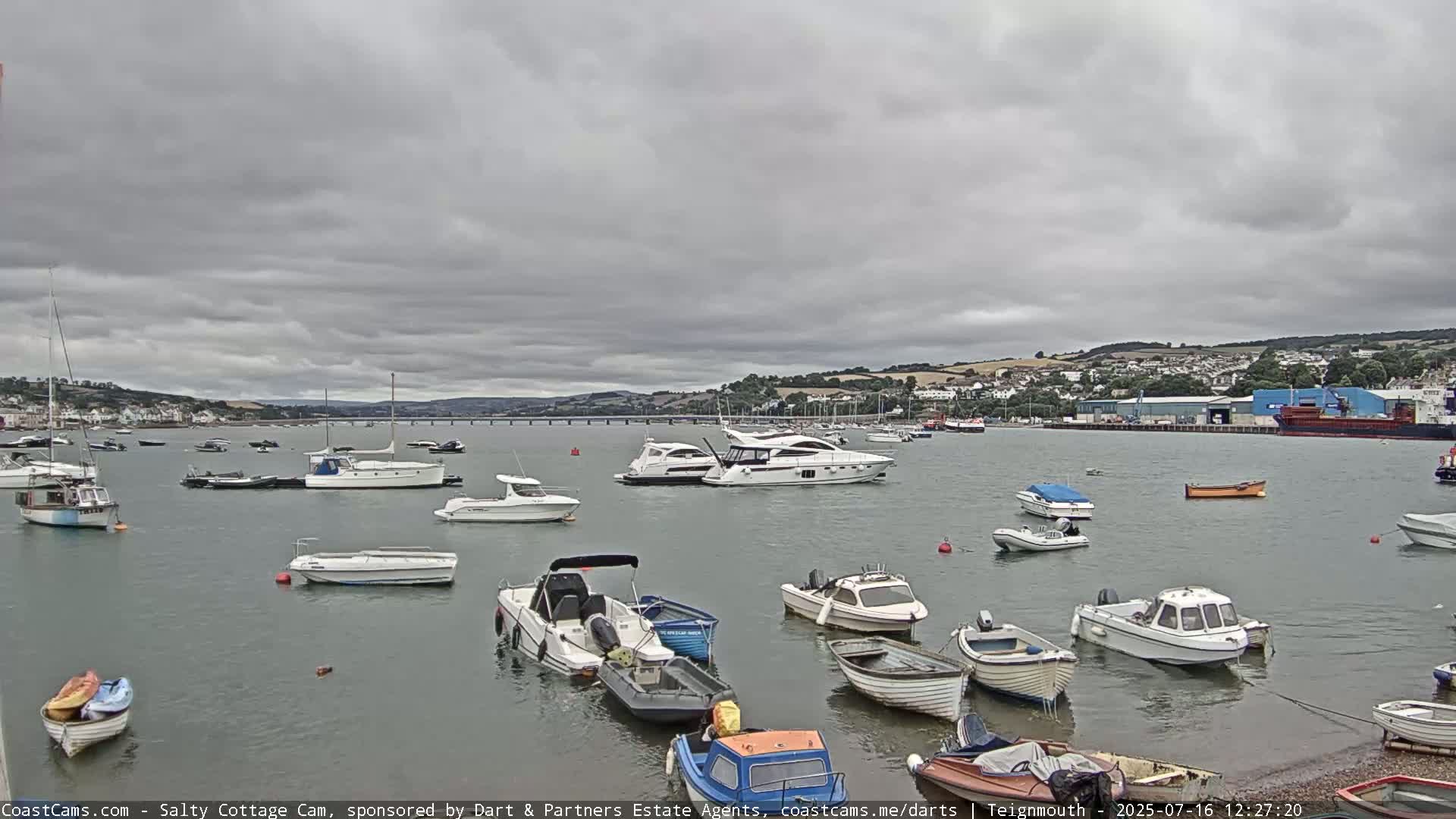 Teignmouth Marine, Teign River & Shalton Village Live Cam - Teignbridge, Devon, South West, England, United Kingdom