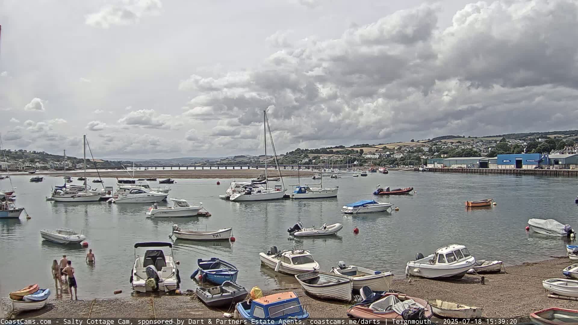 Teignmouth Marine, Teign River & Shalton Village Live Cam - Teignbridge, Devon, South West, England, United Kingdom