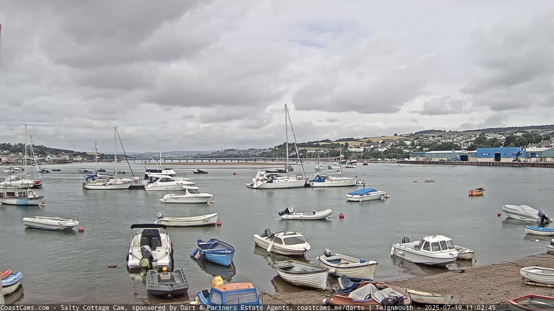 Teignmouth Marine, Teign River & Shalton Village Live Cam - Teignbridge, Devon, South West, England, United Kingdom