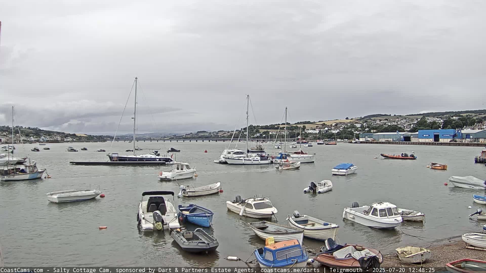 Teignmouth Marine, Teign River & Shalton Village Live Cam - Teignbridge, Devon, South West, England, United Kingdom
