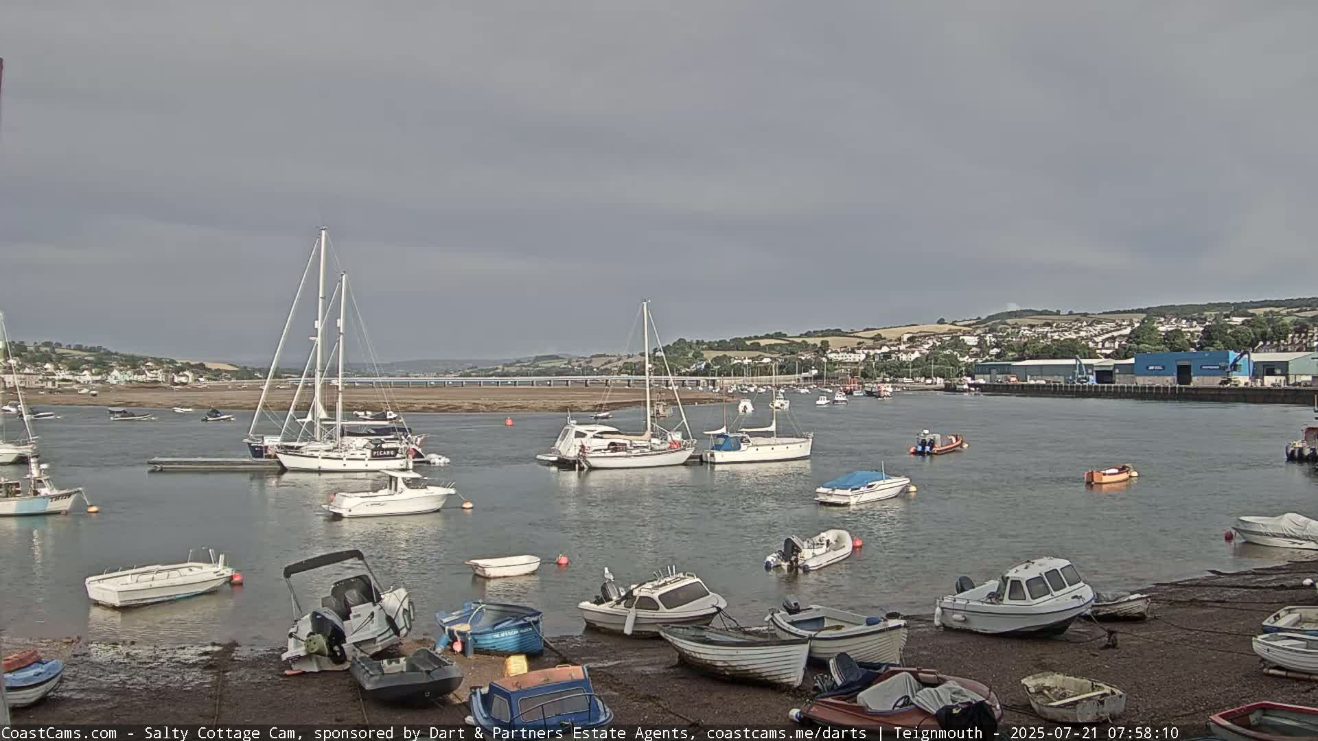 Teignmouth Marine, Teign River & Shalton Village Live Cam - Teignbridge, Devon, South West, England, United Kingdom