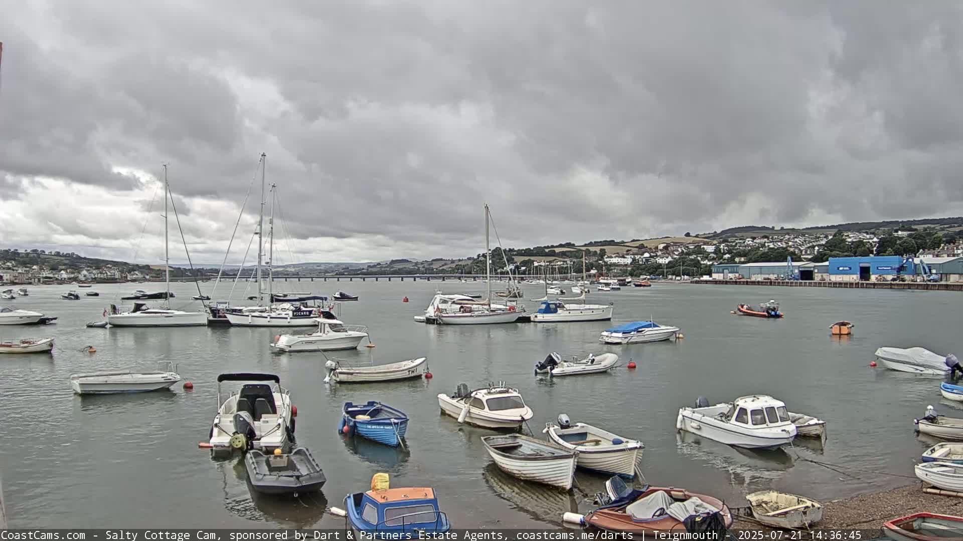 Teignmouth Marine, Teign River & Shalton Village Live Cam - Teignbridge, Devon, South West, England, United Kingdom