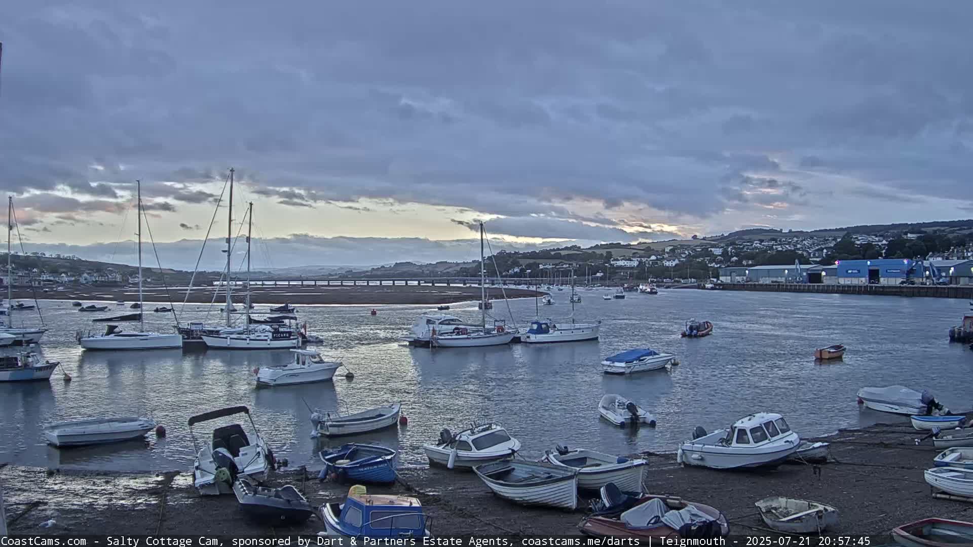 Teignmouth Marine, Teign River & Shalton Village Live Cam - Teignbridge, Devon, South West, England, United Kingdom