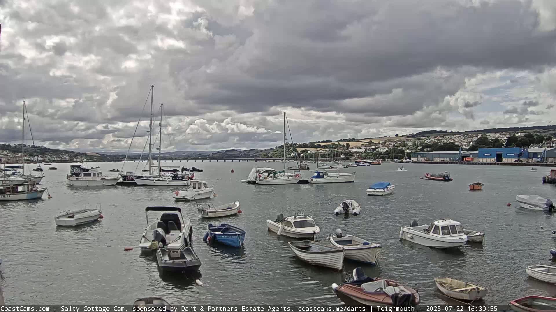 Teignmouth Marine, Teign River & Shalton Village Live Cam - Teignbridge, Devon, South West, England, United Kingdom