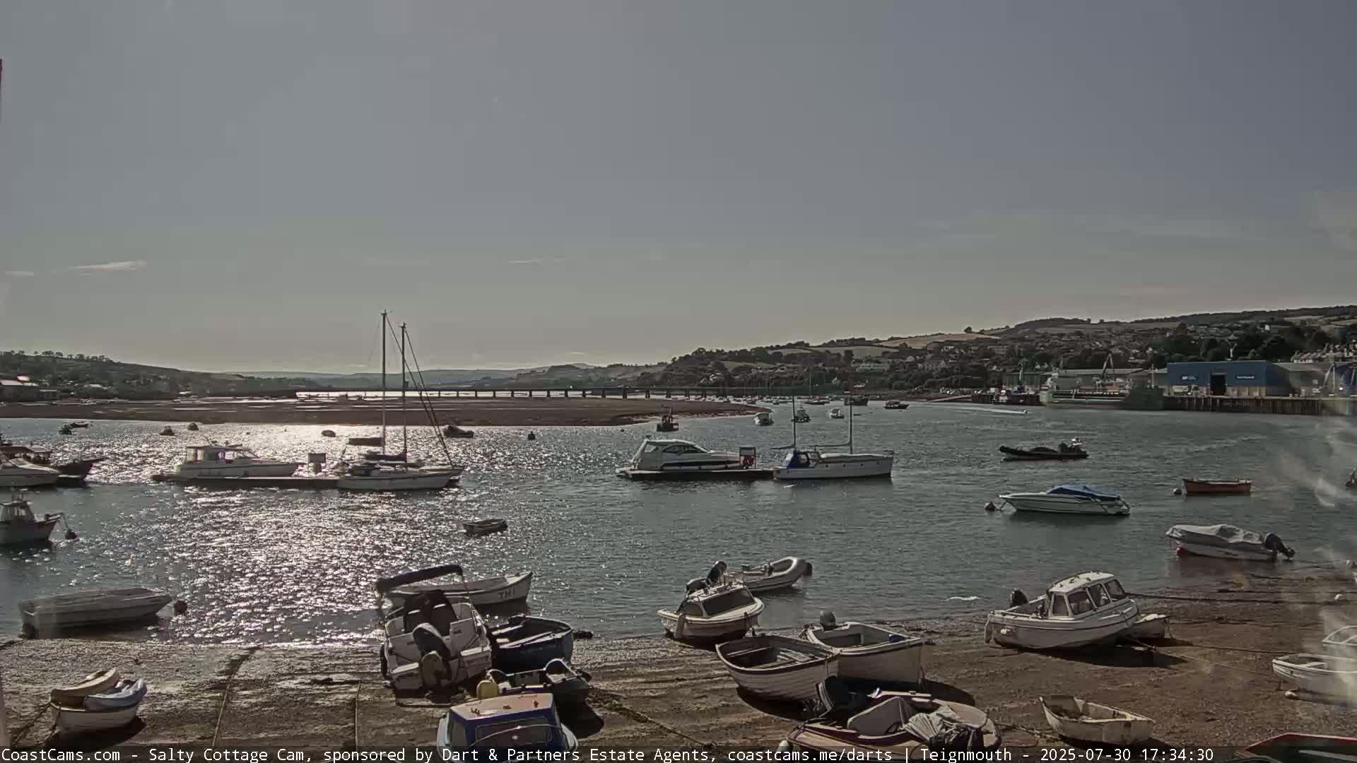 Teignmouth Marine, Teign River & Shalton Village Live Cam - Teignbridge, Devon, South West, England, United Kingdom