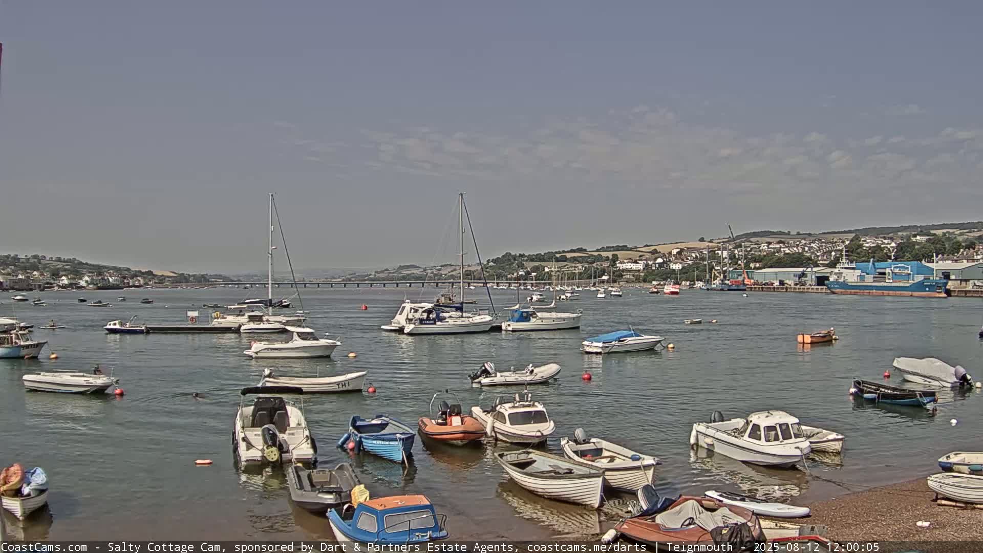 Teignmouth Marine, Teign River & Shalton Village Live Cam - Teignbridge, Devon, South West, England, United Kingdom