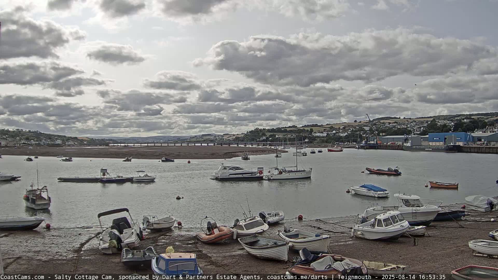 Teignmouth Marine, Teign River & Shalton Village Live Cam - Teignbridge, Devon, South West, England, United Kingdom