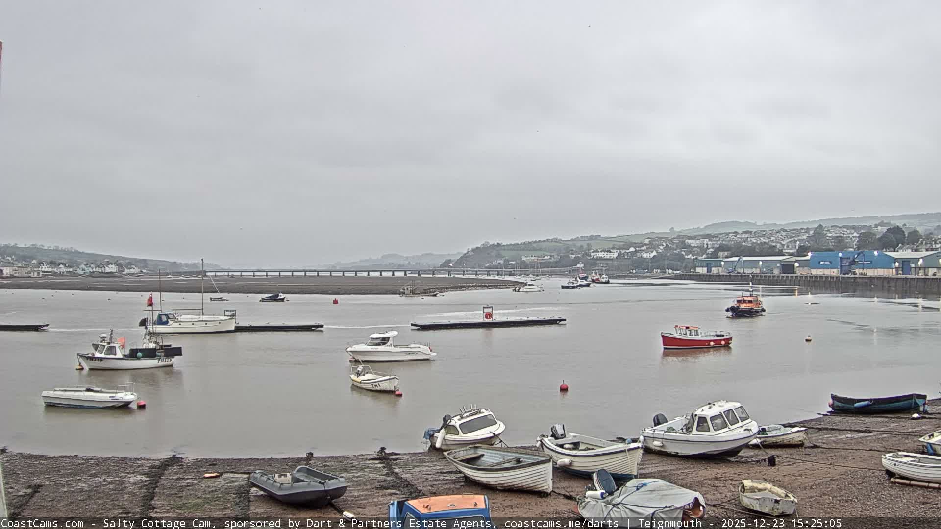 Teignmouth Marine, Teign River & Shalton Village Live Cam - Teignbridge, Devon, South West, England, United Kingdom