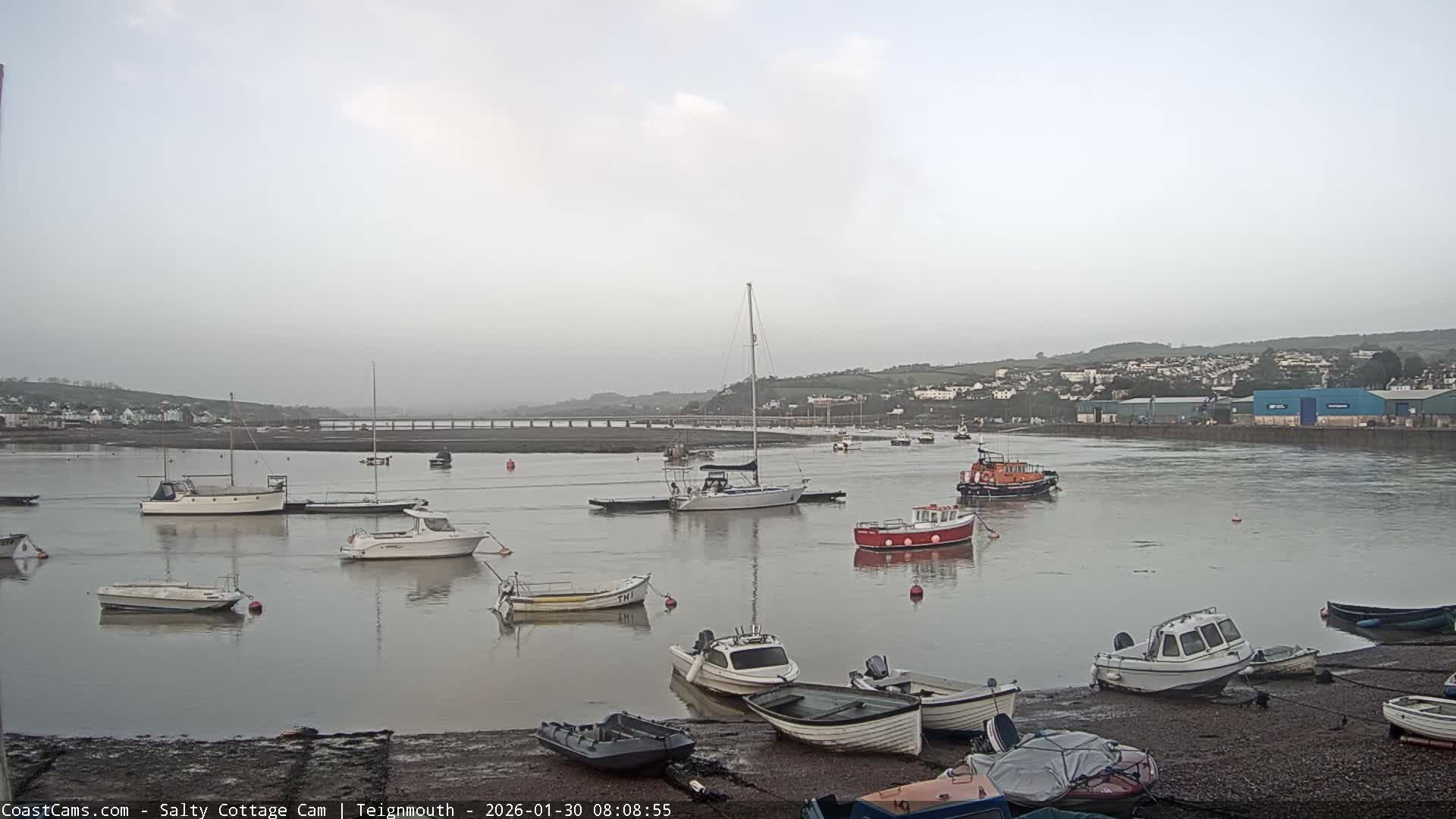 Teignmouth Marine, Teign River & Shalton Village Live Cam - Teignbridge, Devon, South West, England, United Kingdom