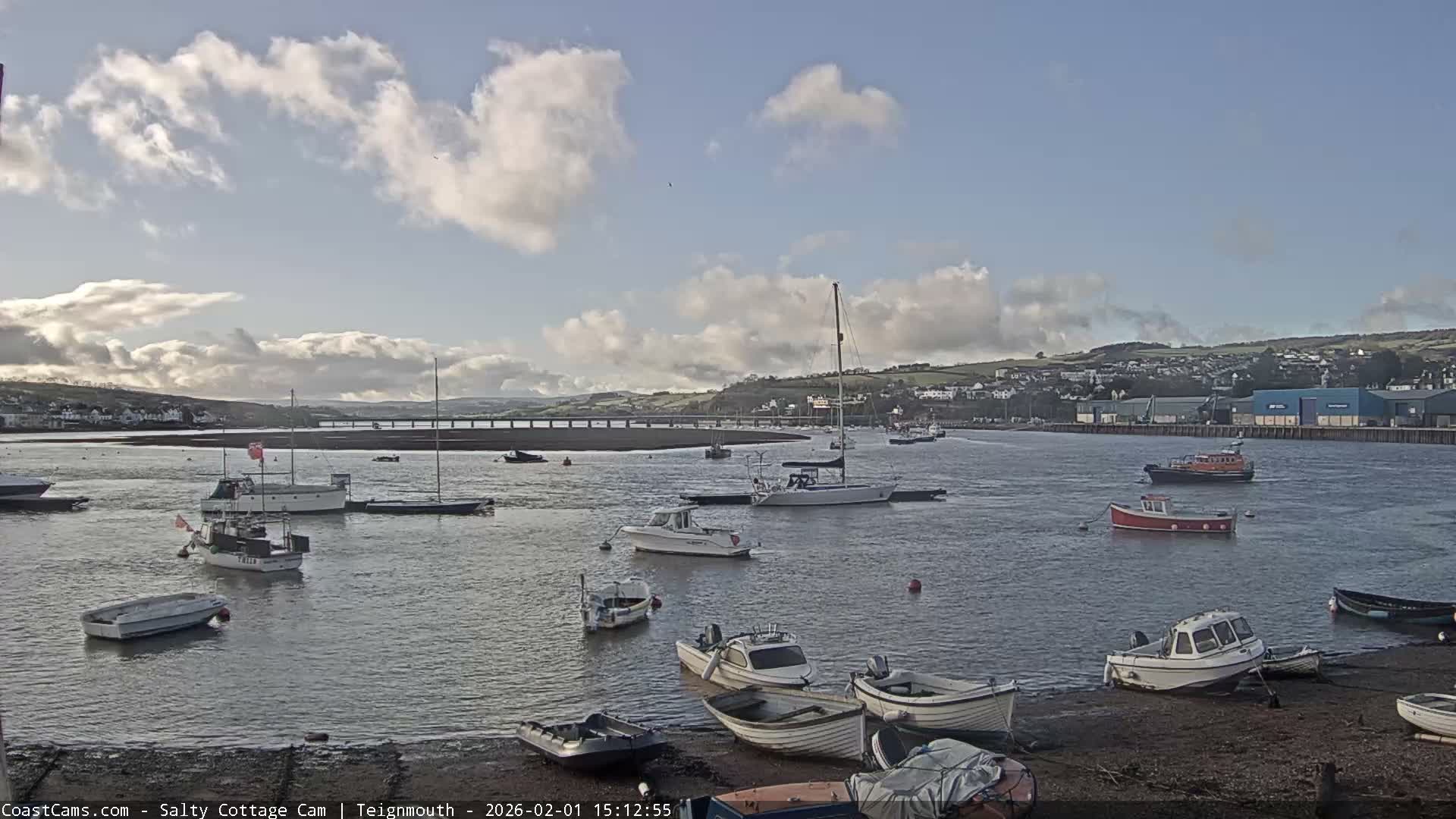 Teignmouth Marine, Teign River & Shalton Village Live Cam - Teignbridge, Devon, South West, England, United Kingdom