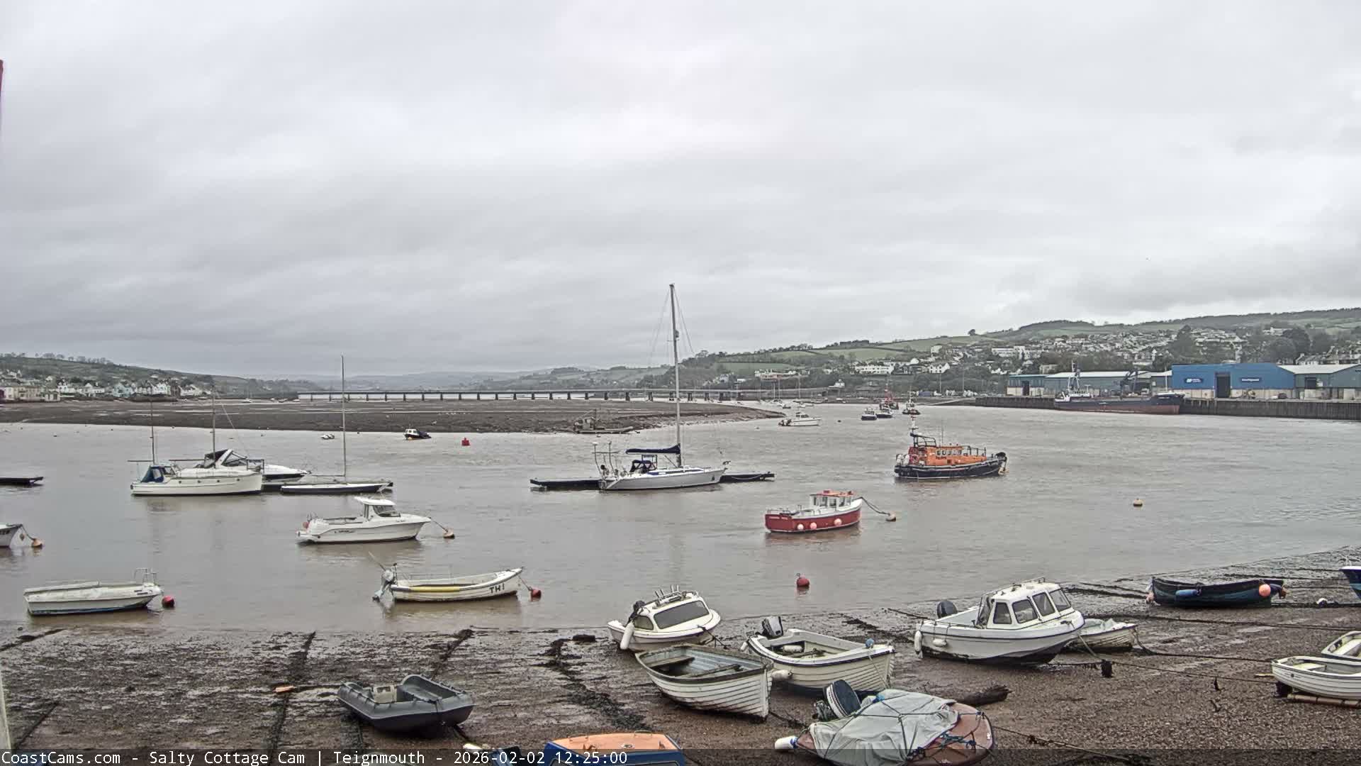 Teignmouth Marine, Teign River & Shalton Village Live Cam - Teignbridge, Devon, South West, England, United Kingdom