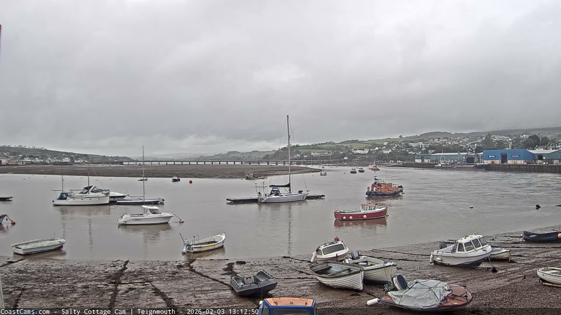 Teignmouth Marine, Teign River & Shalton Village Live Cam - Teignbridge, Devon, South West, England, United Kingdom