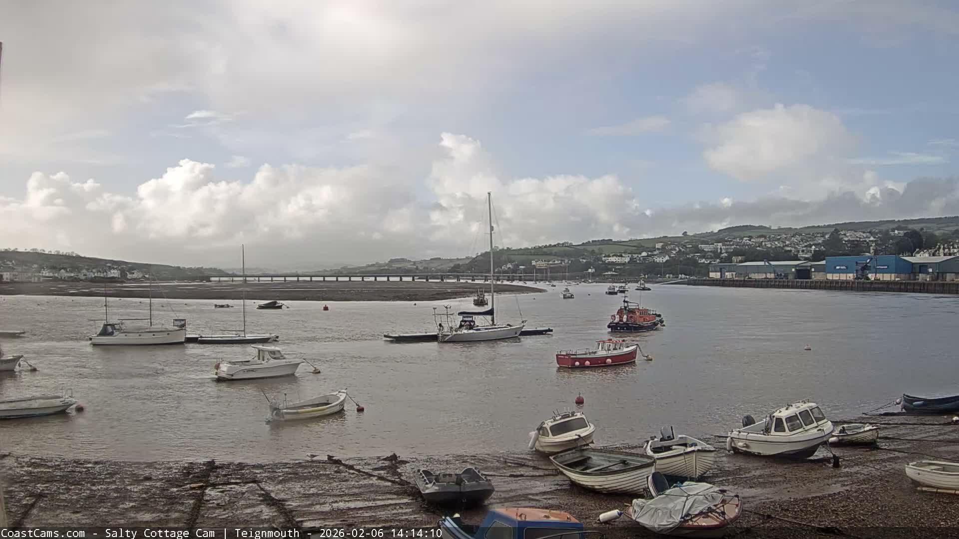 Teignmouth Marine, Teign River & Shalton Village Live Cam - Teignbridge, Devon, South West, England, United Kingdom
