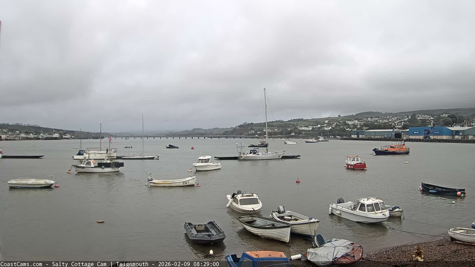 Teignmouth Marine, Teign River & Shalton Village Live Cam - Teignbridge, Devon, South West, England, United Kingdom