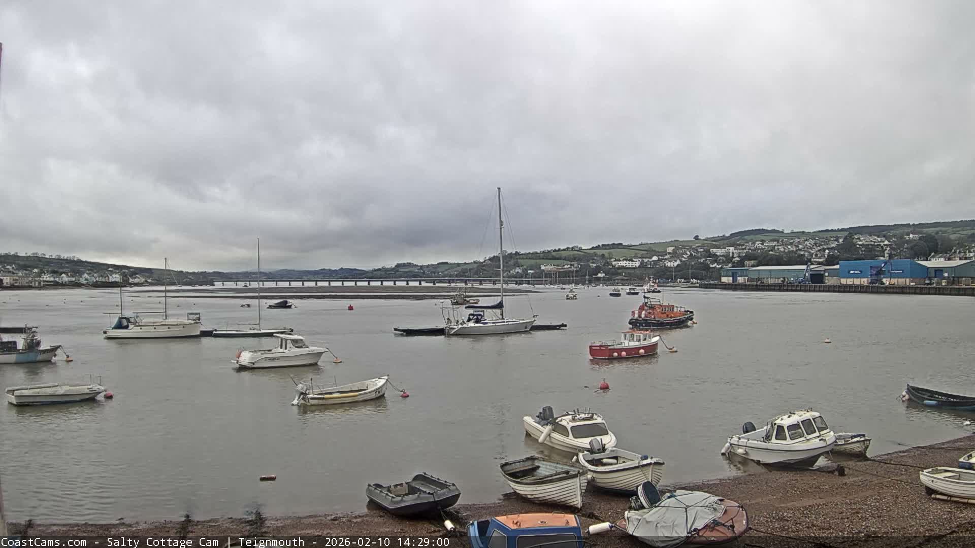 Teignmouth Marine, Teign River & Shalton Village Live Cam - Teignbridge, Devon, South West, England, United Kingdom