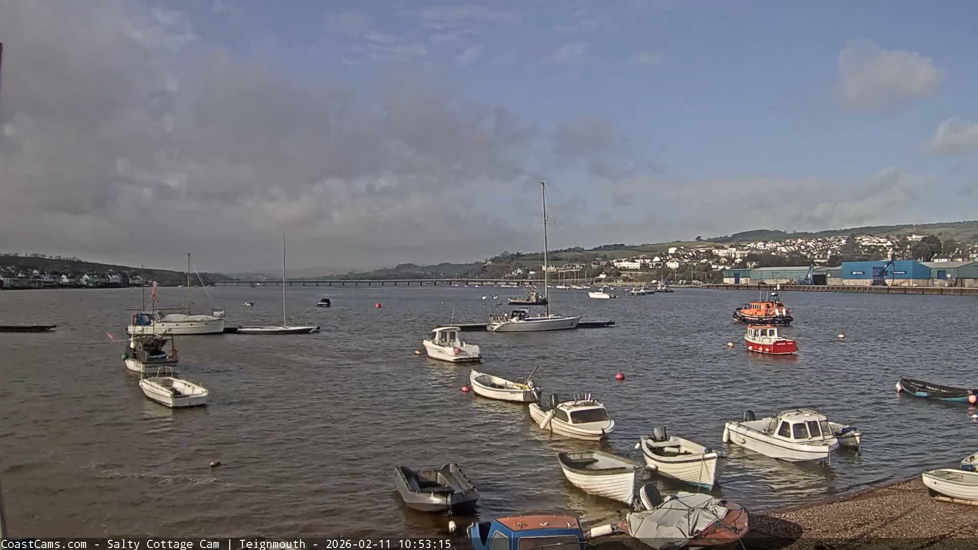 Teignmouth Marine, Teign River & Shalton Village Live Cam - Teignbridge, Devon, South West, England, United Kingdom