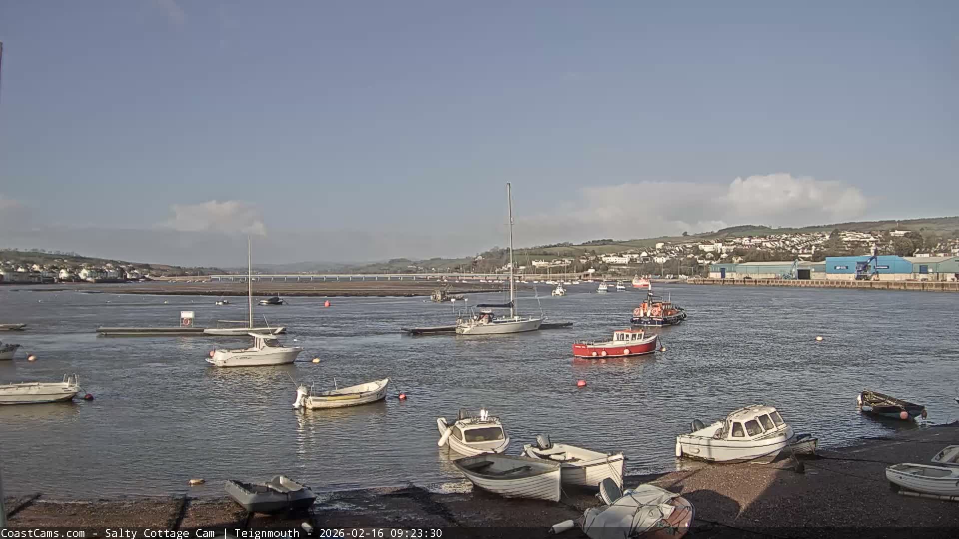 Teignmouth Marine, Teign River & Shalton Village Live Cam - Teignbridge, Devon, South West, England, United Kingdom