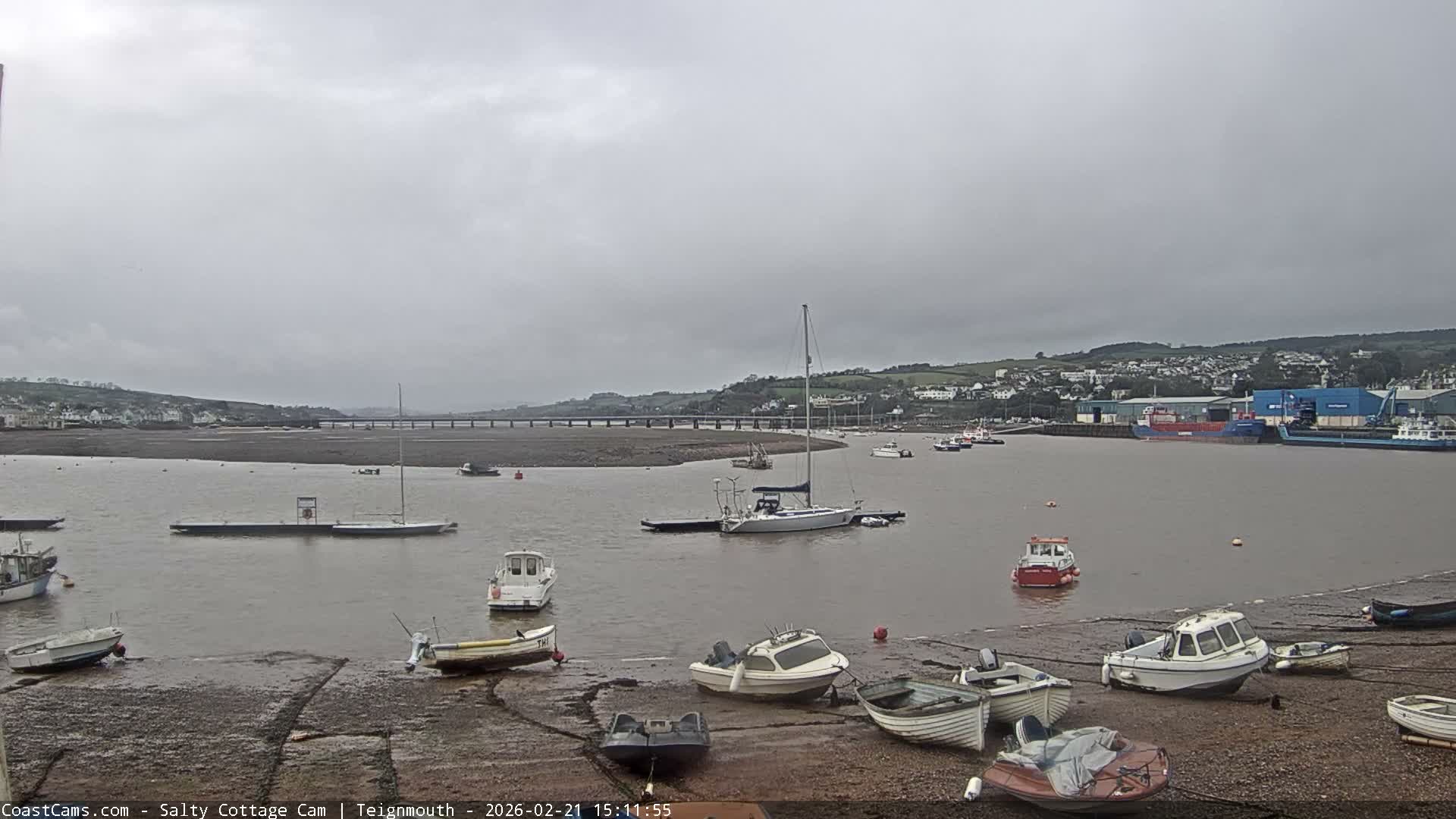 Teignmouth Marine, Teign River & Shalton Village Live Cam - Teignbridge, Devon, South West, England, United Kingdom