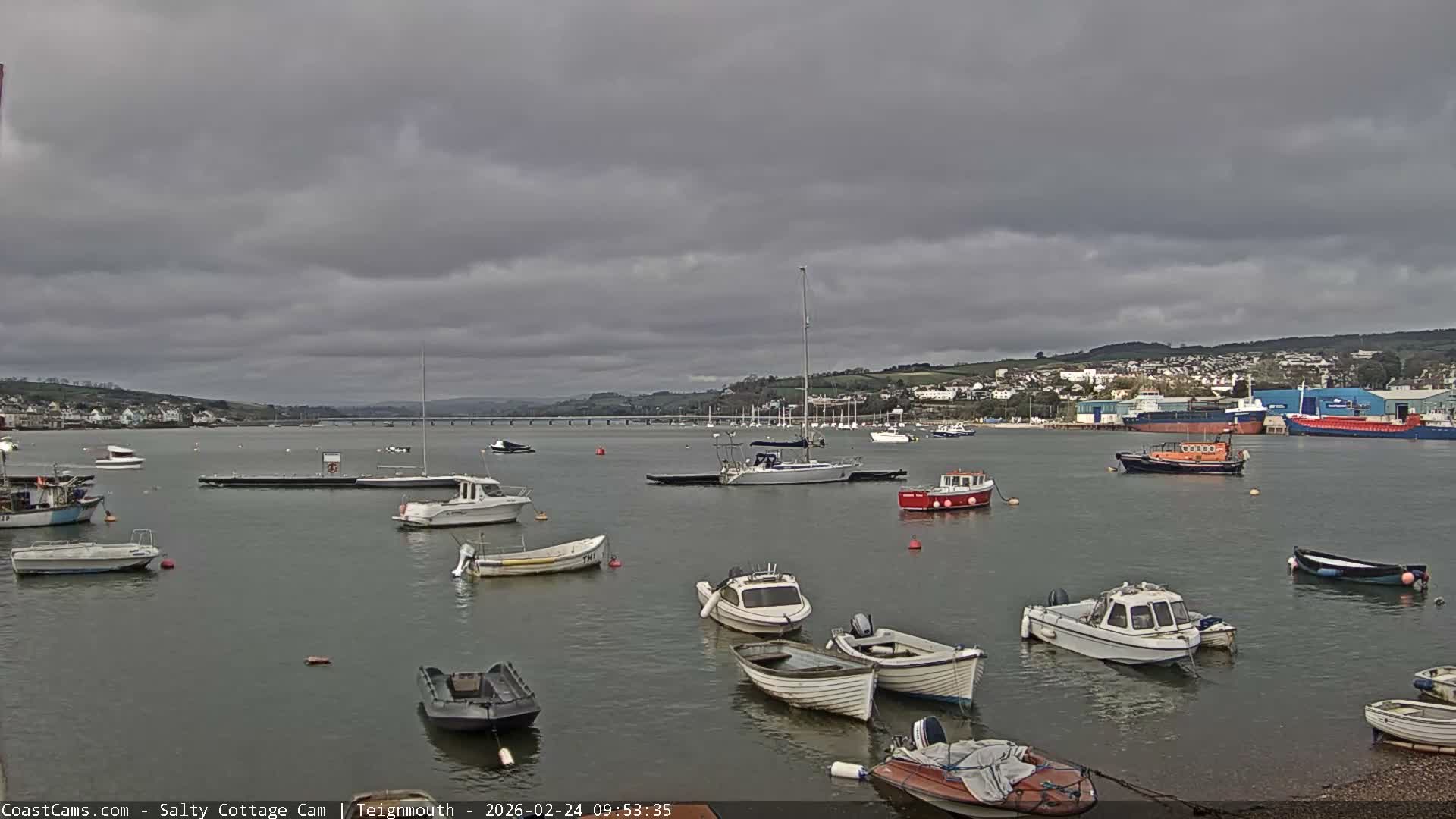 Teignmouth Marine, Teign River & Shalton Village Live Cam - Teignbridge, Devon, South West, England, United Kingdom
