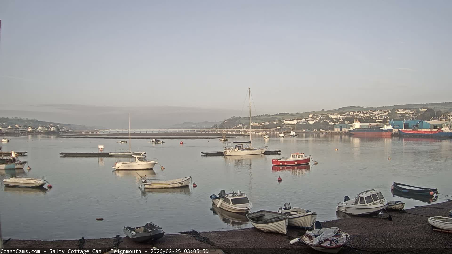 Teignmouth Marine, Teign River & Shalton Village Live Cam - Teignbridge, Devon, South West, England, United Kingdom