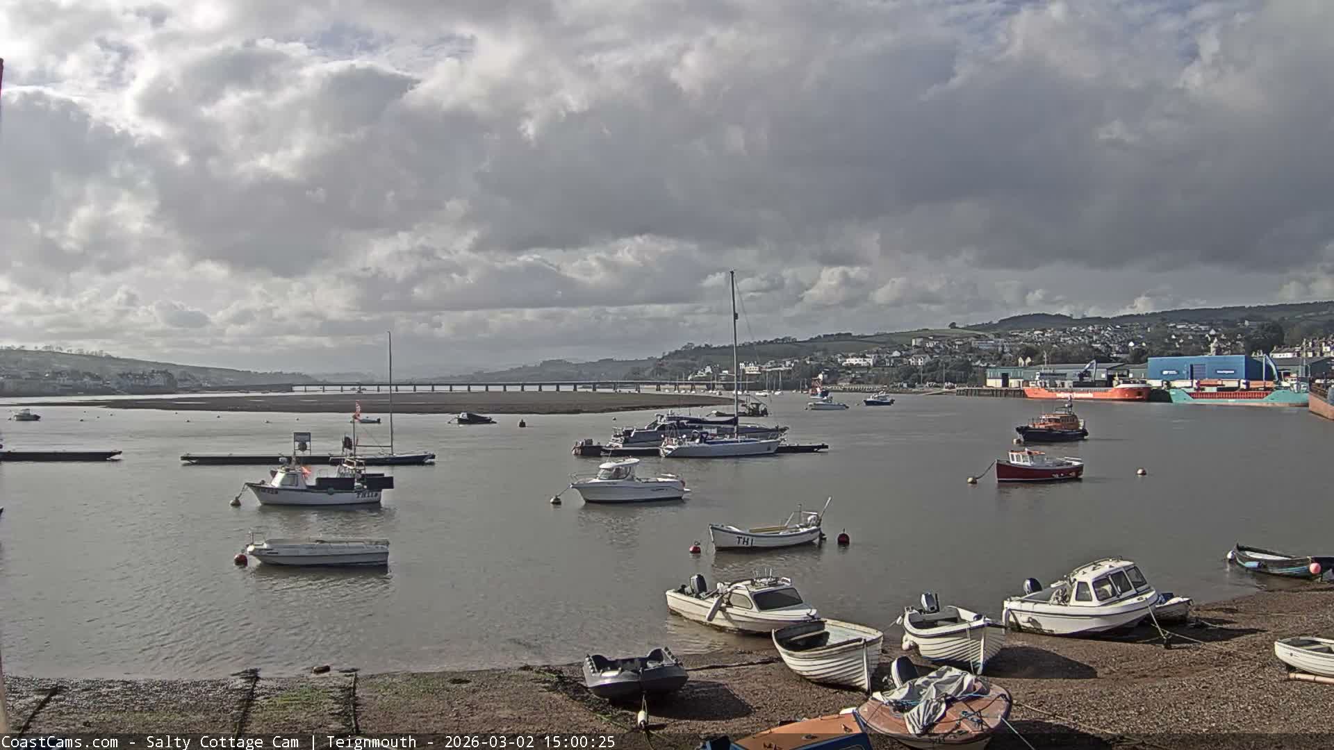 Teignmouth Marine, Teign River & Shalton Village Live Cam - Teignbridge, Devon, South West, England, United Kingdom