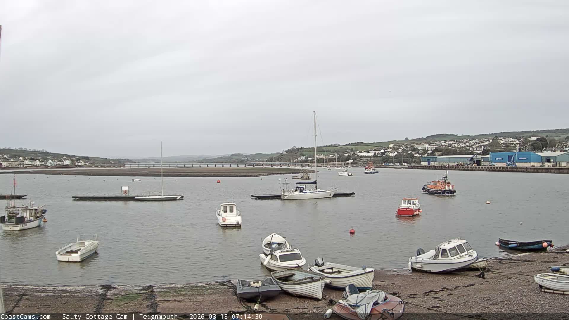 Teignmouth Marine, Teign River & Shalton Village Live Cam - Teignbridge, Devon, South West, England, United Kingdom