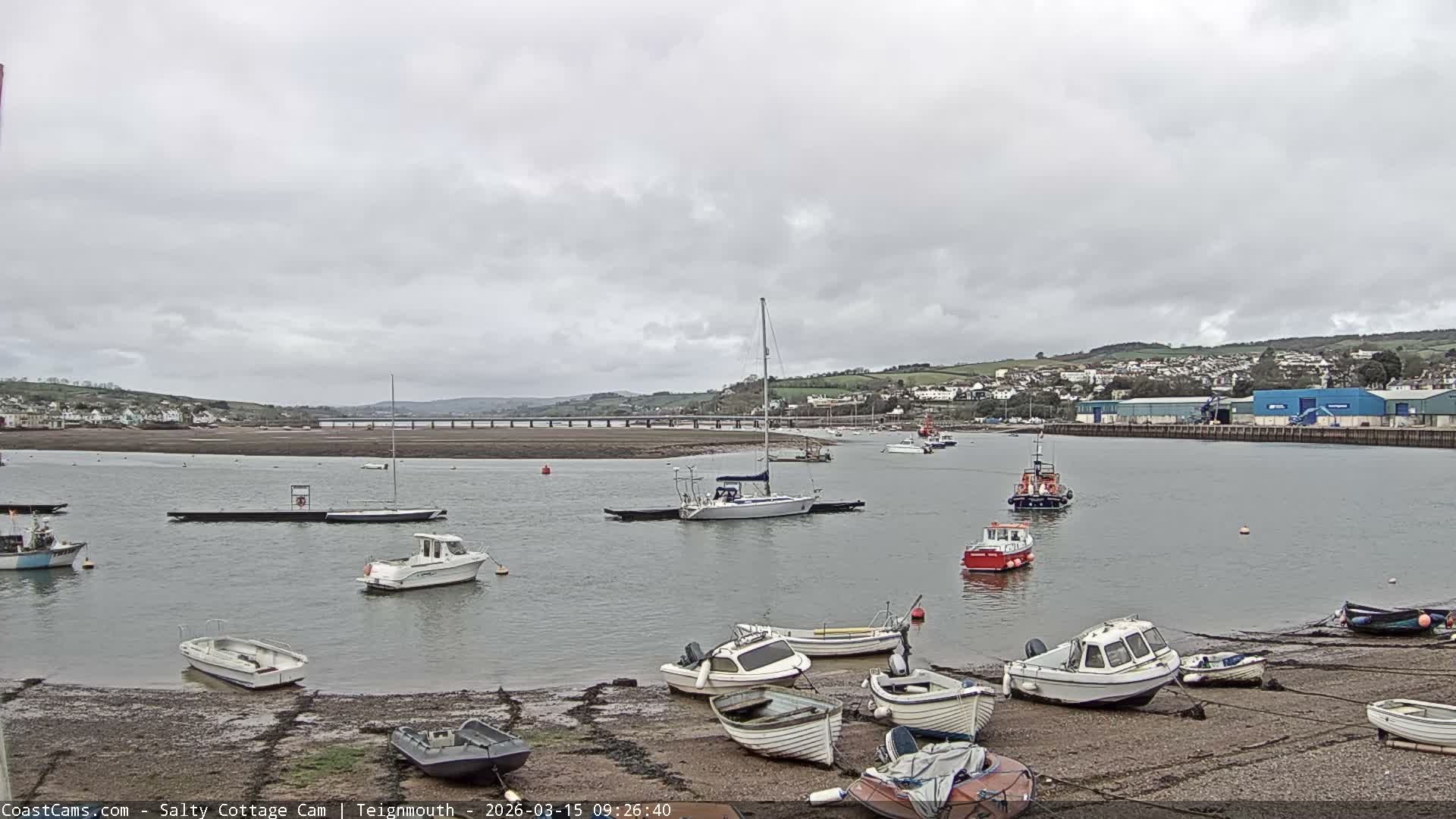 Teignmouth Marine, Teign River & Shalton Village Live Cam - Teignbridge, Devon, South West, England, United Kingdom