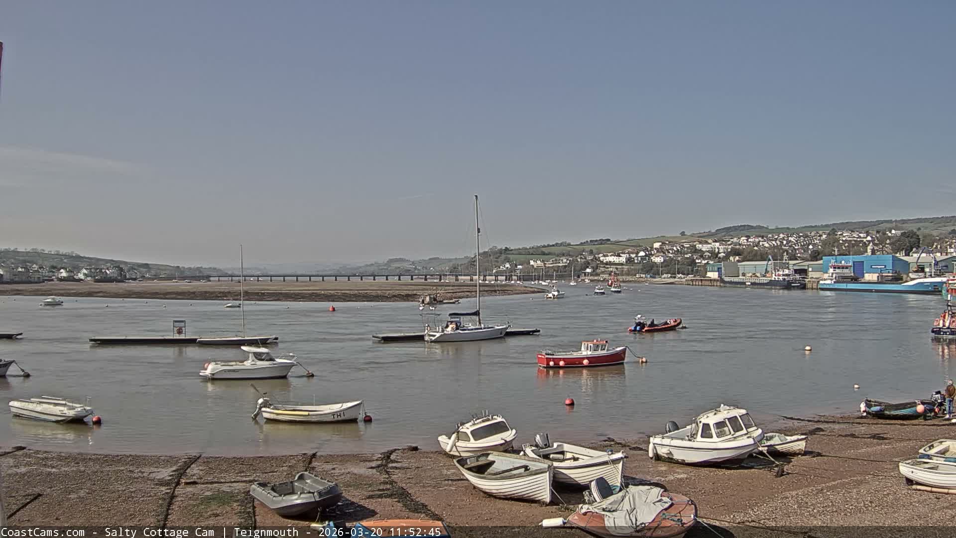 Teignmouth Marine, Teign River & Shalton Village Live Cam - Teignbridge, Devon, South West, England, United Kingdom