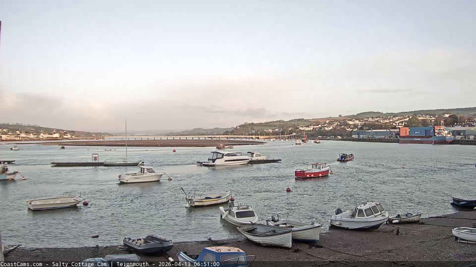 Teignmouth Marine, Teign River & Shalton Village Live Cam - Teignbridge, Devon, South West, England, United Kingdom