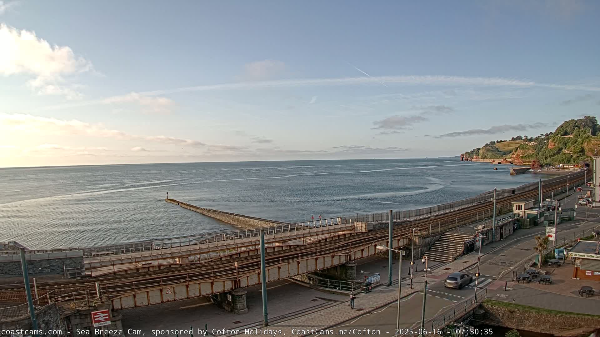 Dawlish Coast & Railway Station Live Cam - Teignbridge, Devon, South West, England, United Kingdom