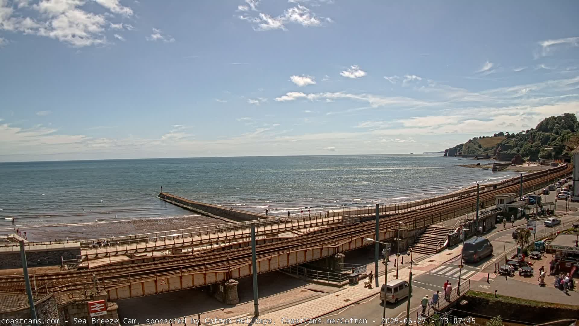 Dawlish Coast & Railway Station Live Cam - Teignbridge, Devon, South West, England, United Kingdom
