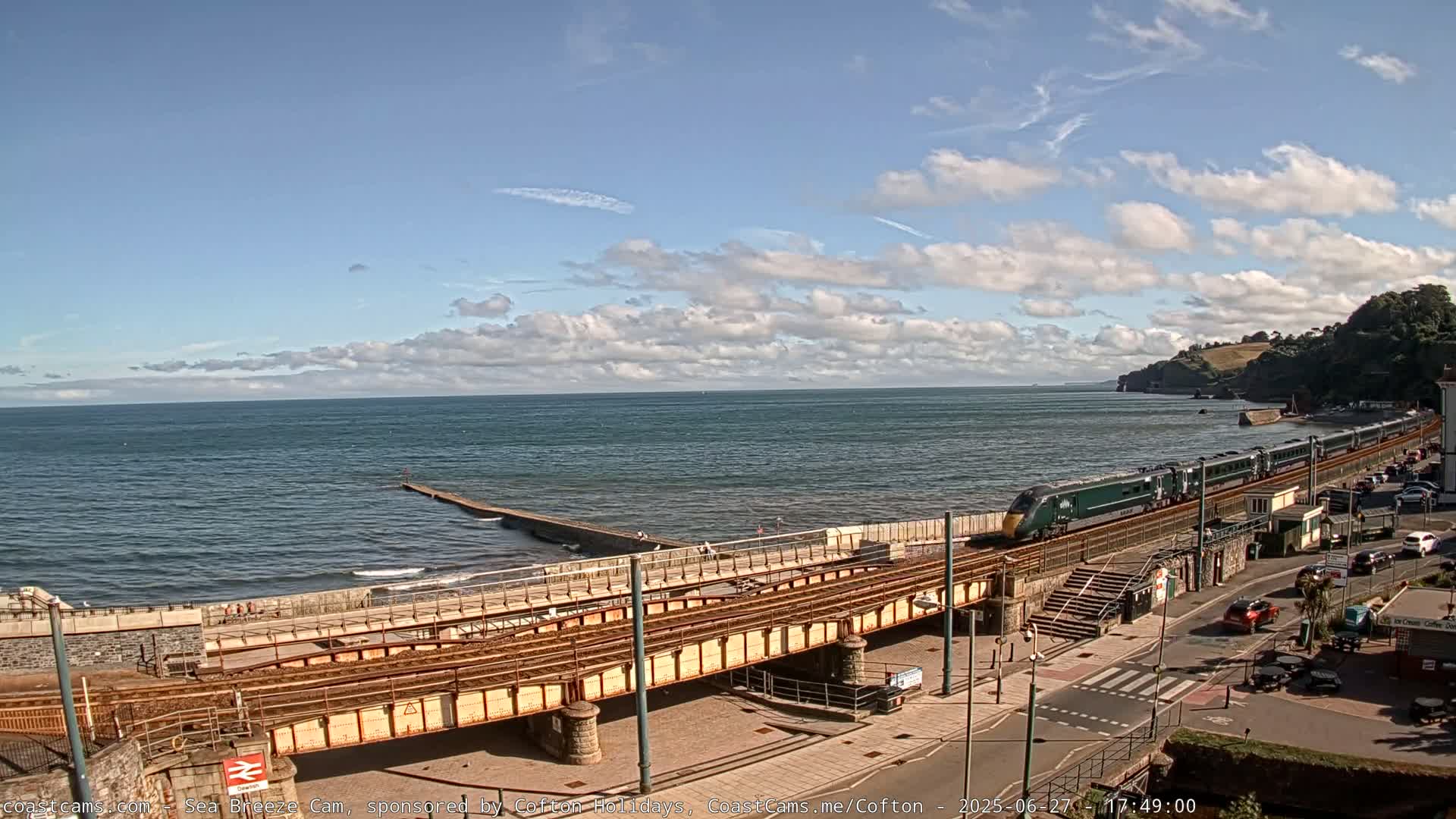 Dawlish Coast & Railway Station Live Cam - Teignbridge, Devon, South West, England, United Kingdom