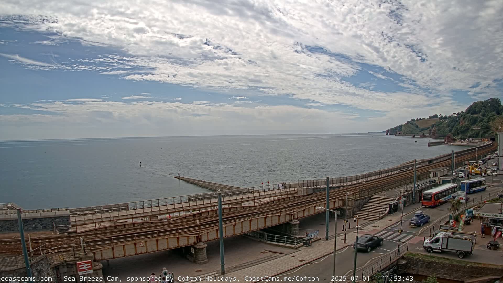 Dawlish Coast & Railway Station Live Cam - Teignbridge, Devon, South West, England, United Kingdom