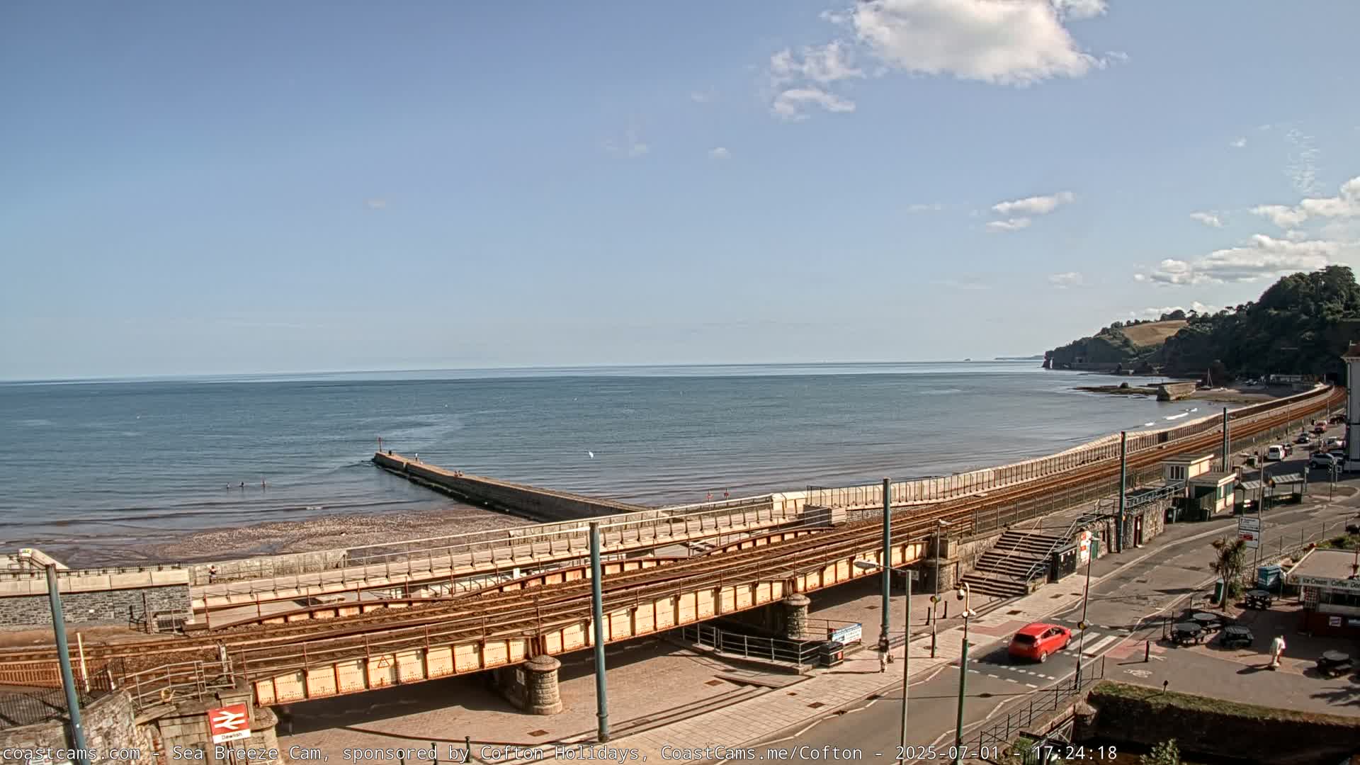 Dawlish Coast & Railway Station Live Cam - Teignbridge, Devon, South West, England, United Kingdom
