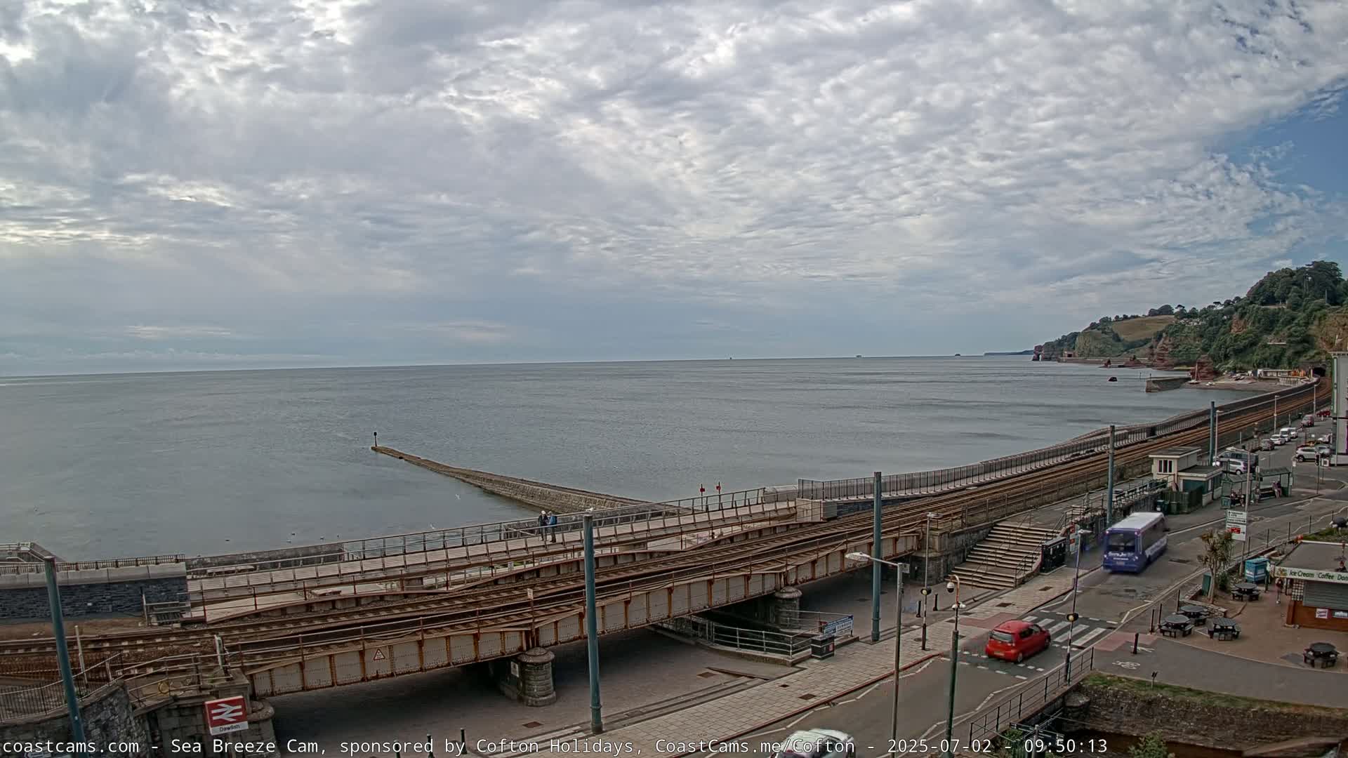 Dawlish Coast & Railway Station Live Cam - Teignbridge, Devon, South West, England, United Kingdom