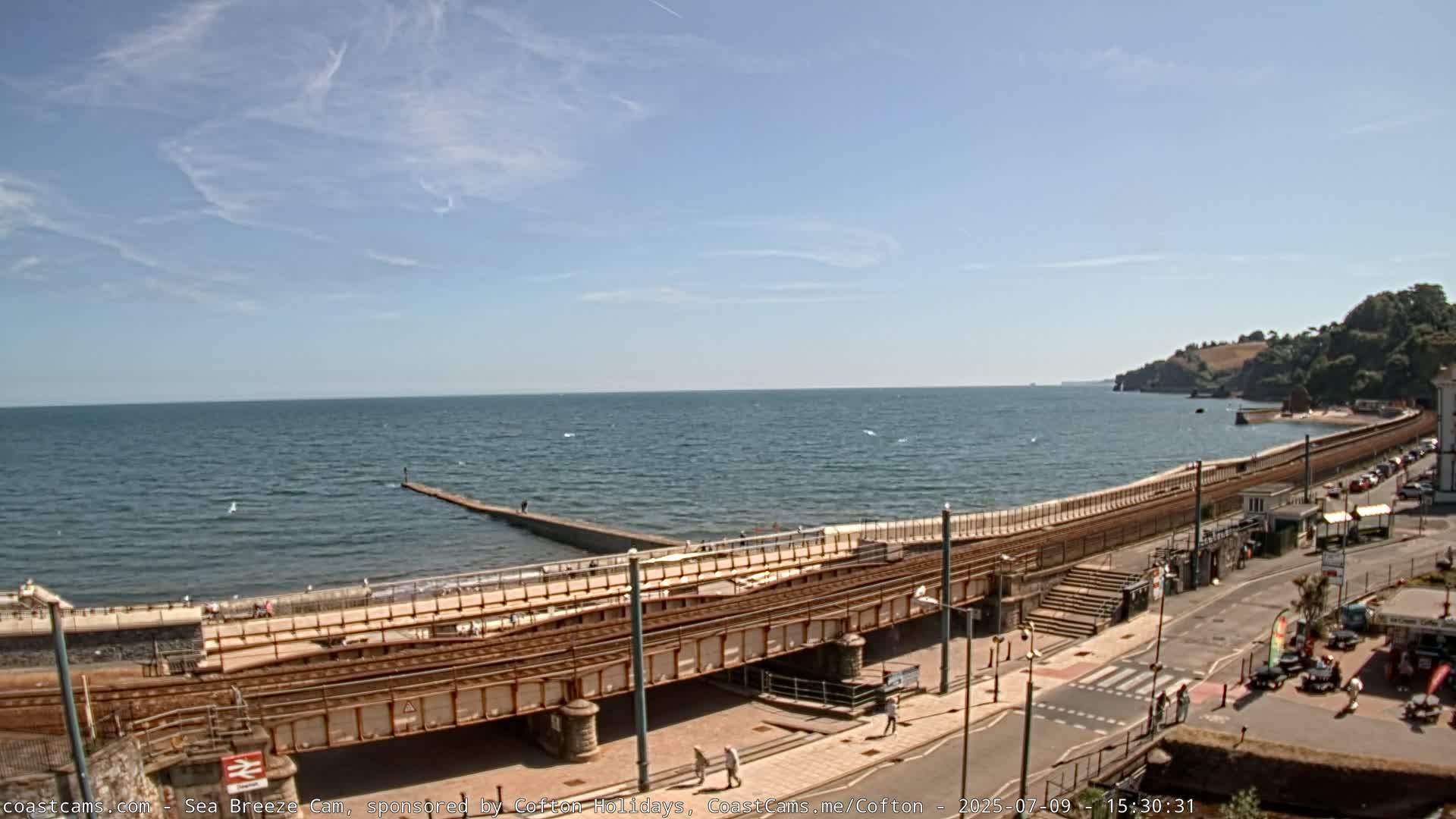 Dawlish Coast & Railway Station Live Cam - Teignbridge, Devon, South West, England, United Kingdom