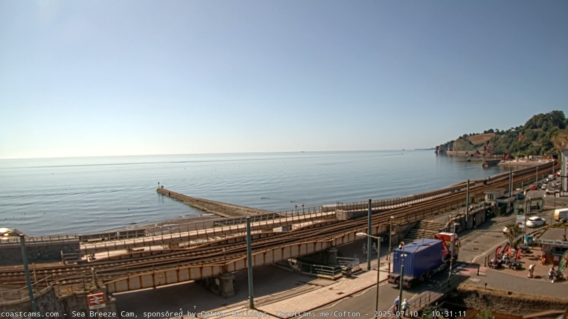 Dawlish Coast & Railway Station Live Cam - Teignbridge, Devon, South West, England, United Kingdom