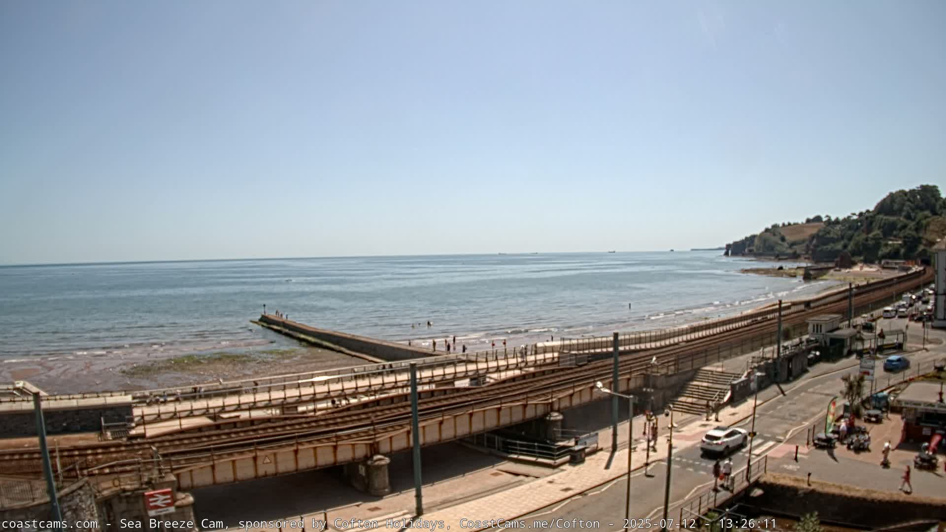 Dawlish Coast & Railway Station Live Cam - Teignbridge, Devon, South West, England, United Kingdom