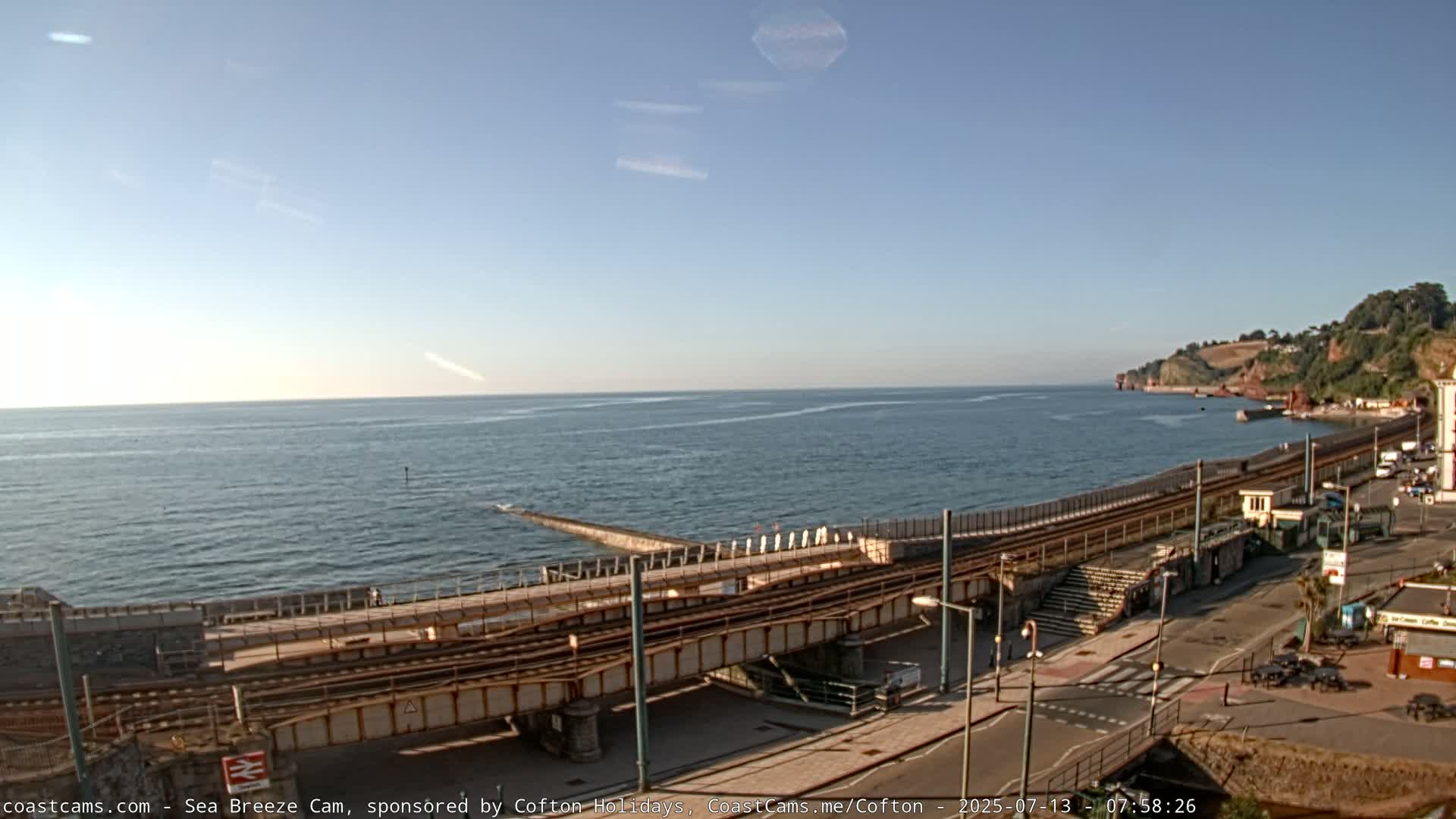 Dawlish Coast & Railway Station Live Cam - Teignbridge, Devon, South West, England, United Kingdom