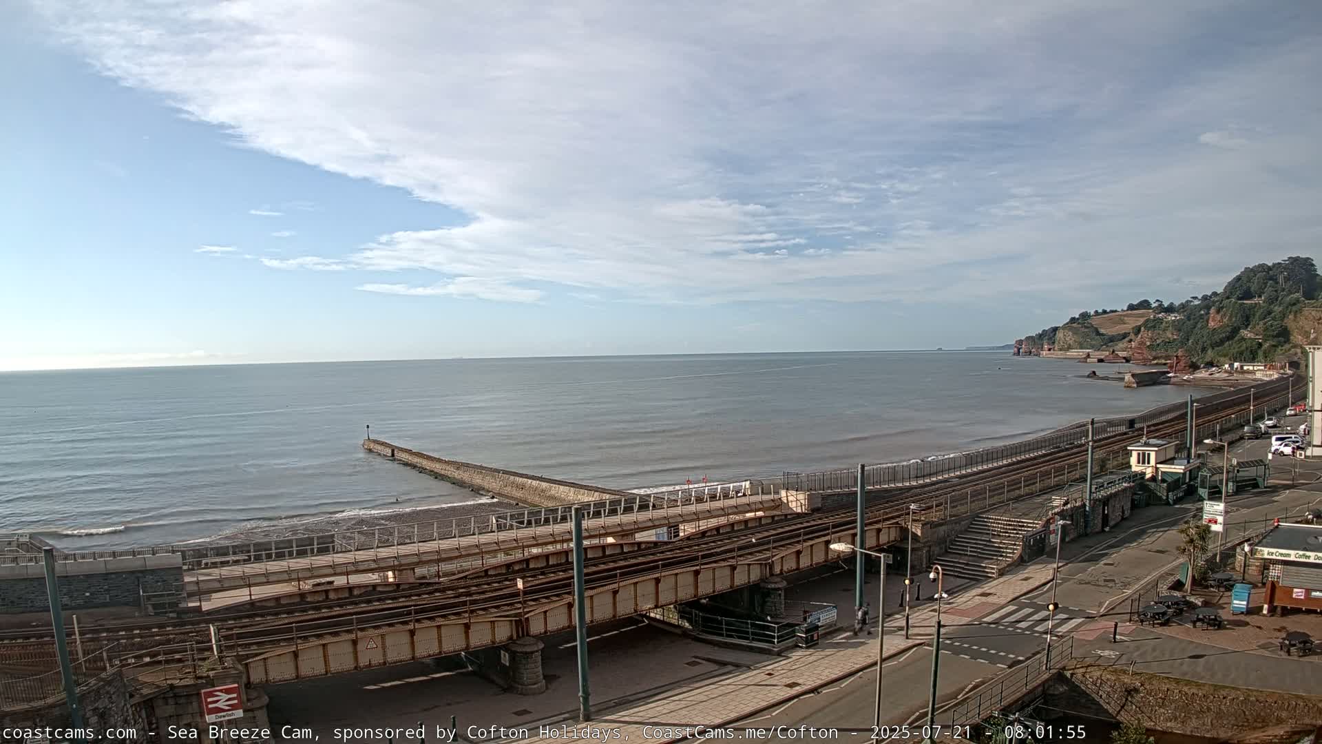 Dawlish Coast & Railway Station Live Cam - Teignbridge, Devon, South West, England, United Kingdom