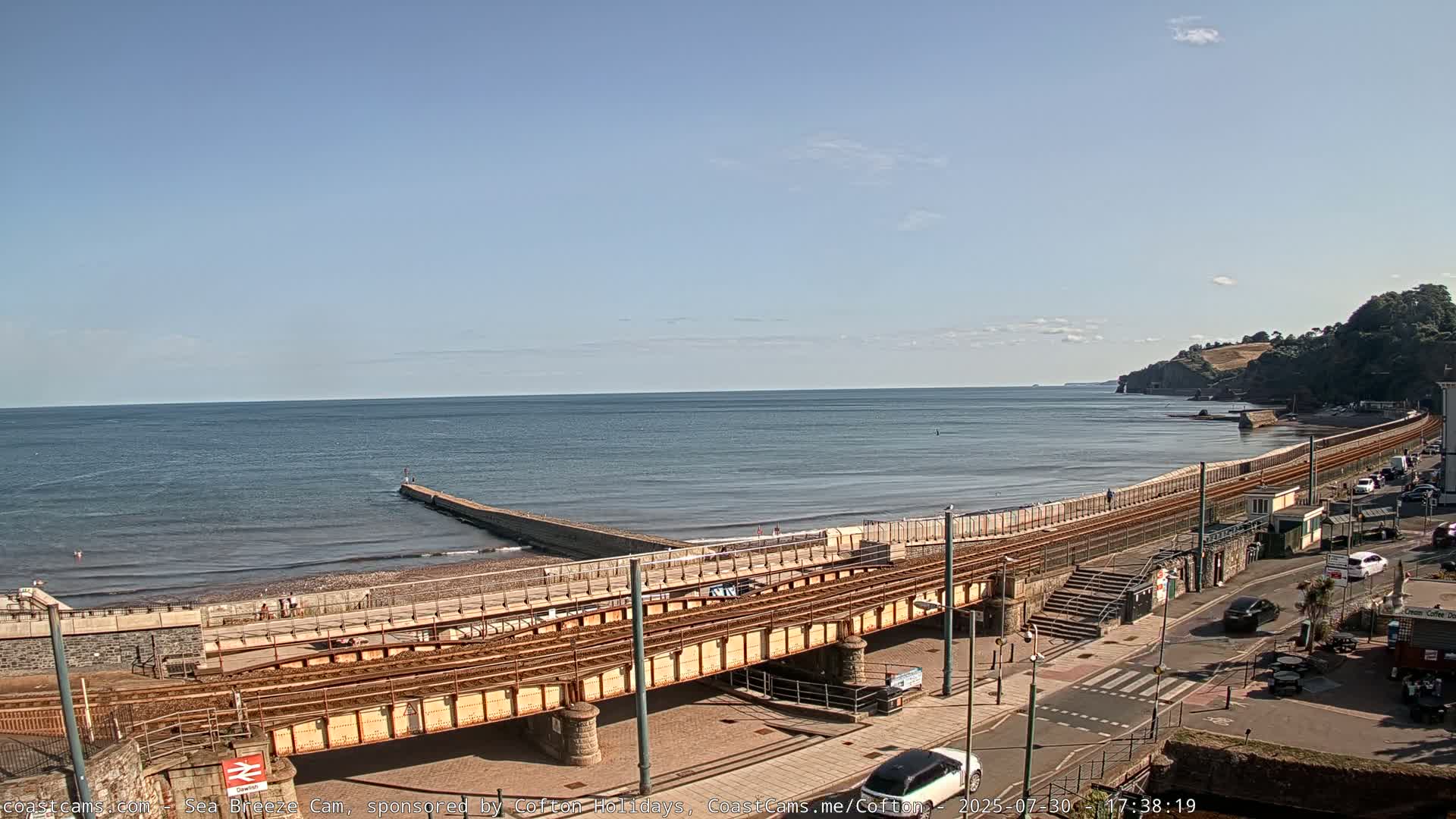 Dawlish Coast & Railway Station Live Cam - Teignbridge, Devon, South West, England, United Kingdom