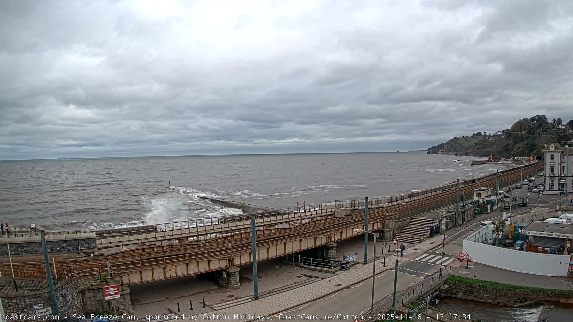Dawlish Coast & Railway Station Live Cam - Teignbridge, Devon, South West, England, United Kingdom