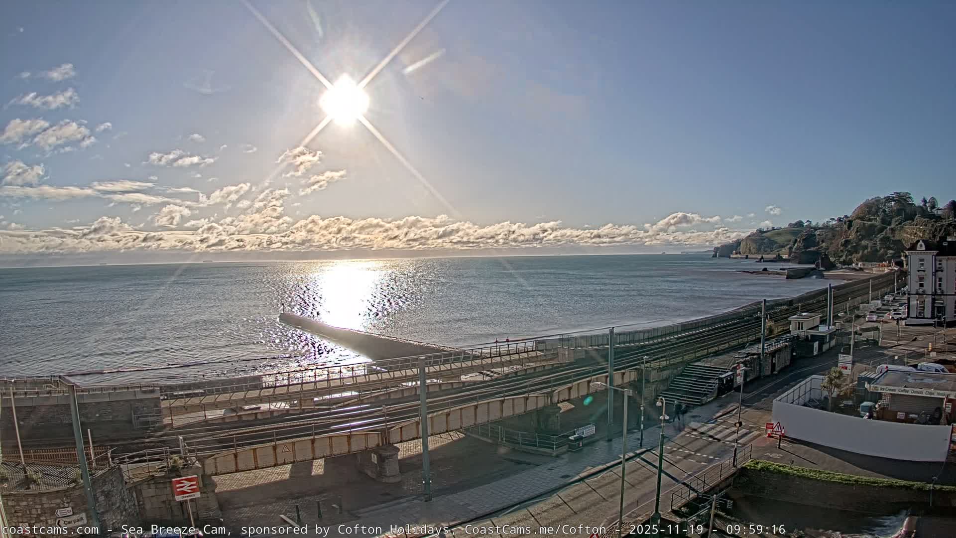 Dawlish Coast & Railway Station Live Cam - Teignbridge, Devon, South West, England, United Kingdom