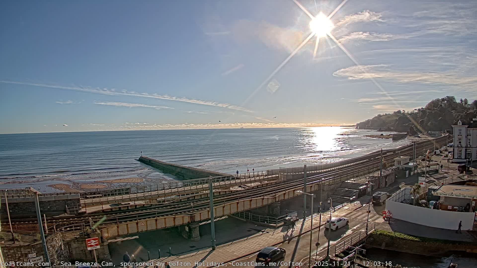 Dawlish Coast & Railway Station Live Cam - Teignbridge, Devon, South West, England, United Kingdom