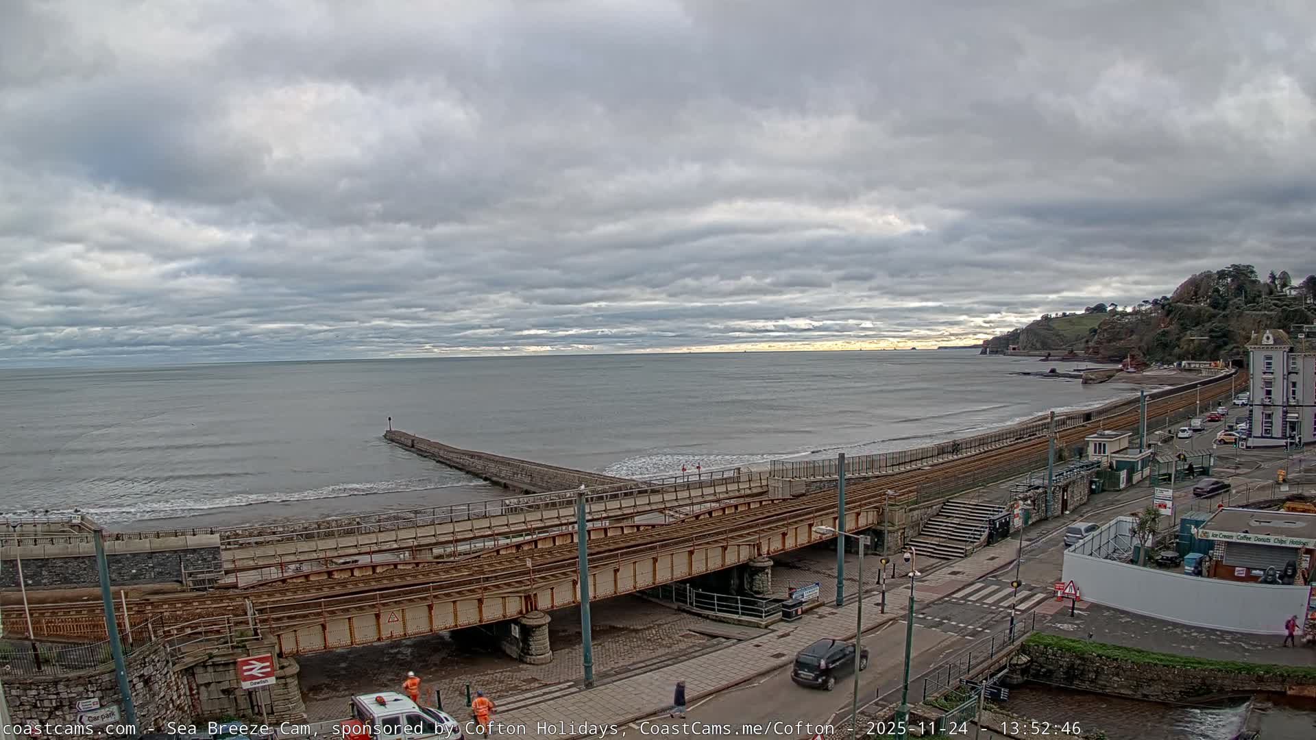 Dawlish Coast & Railway Station Live Cam - Teignbridge, Devon, South West, England, United Kingdom