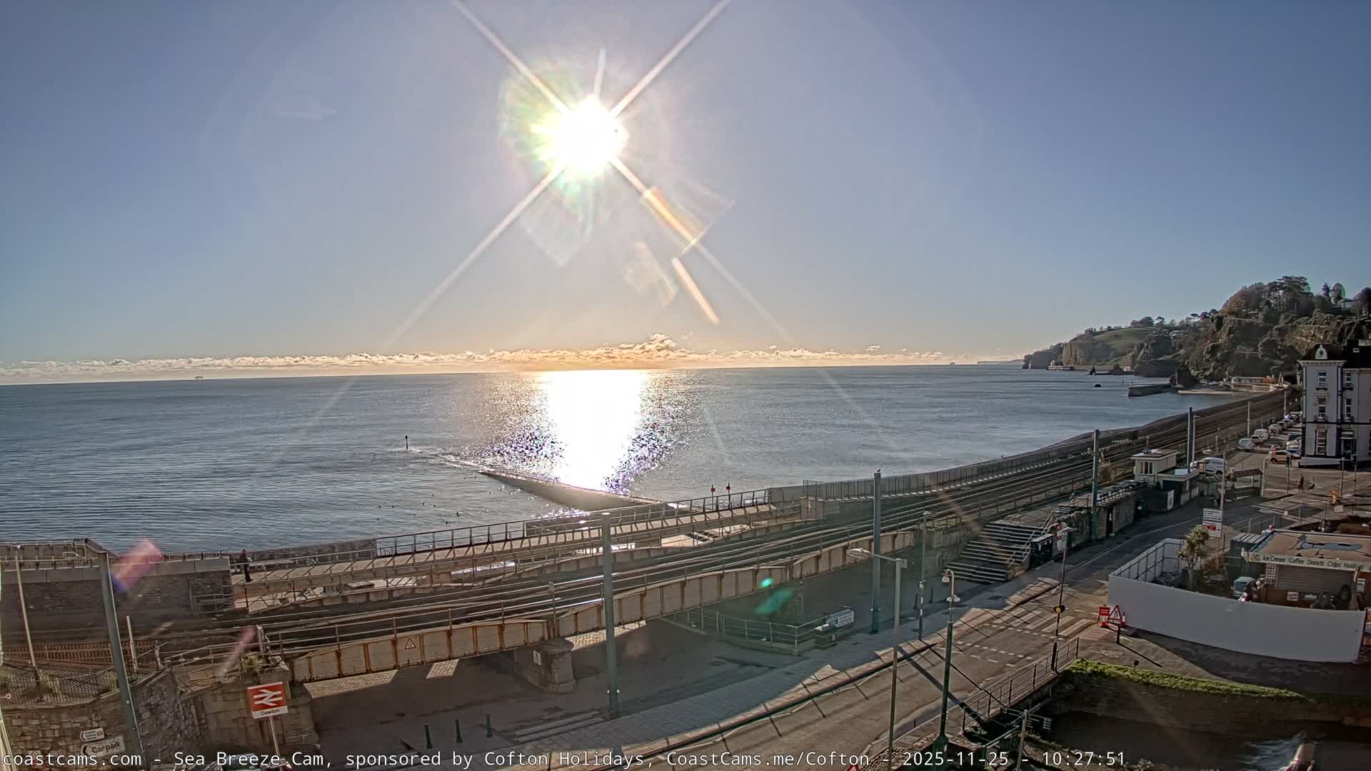 Dawlish Coast & Railway Station Live Cam - Teignbridge, Devon, South West, England, United Kingdom