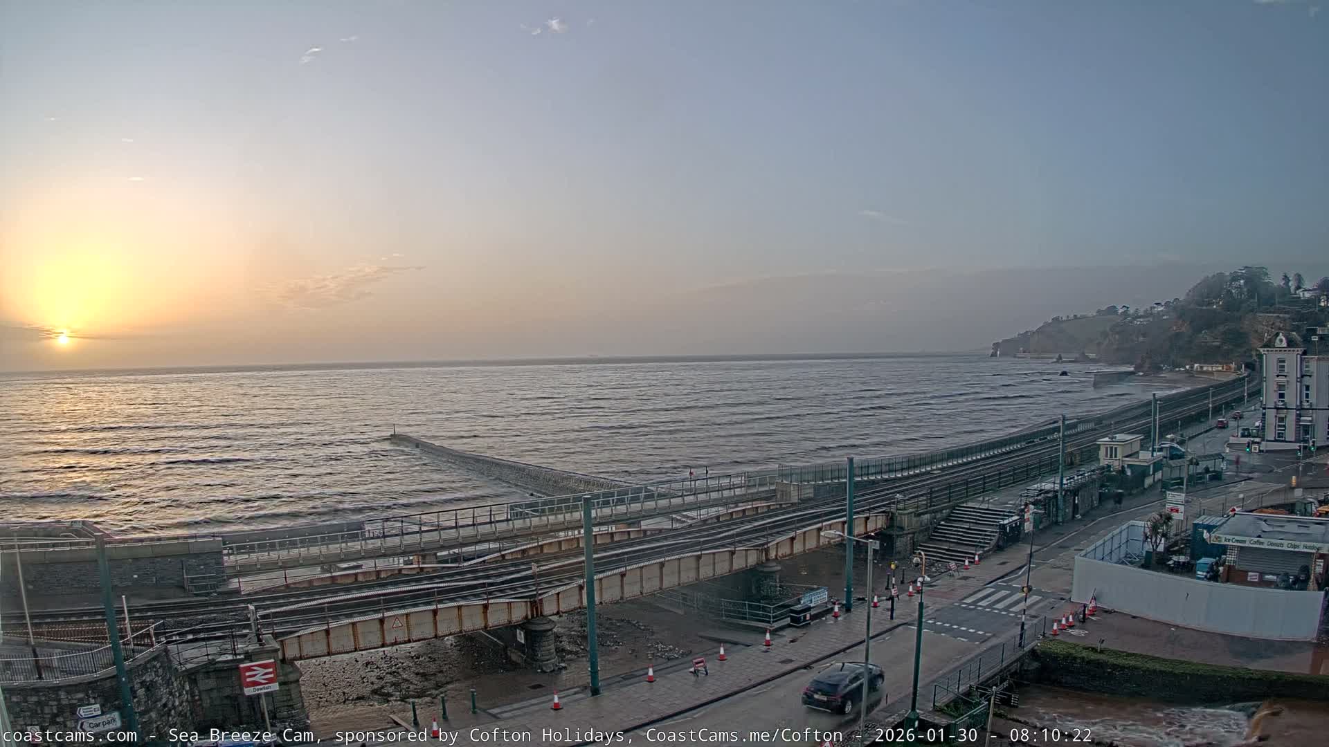 Dawlish Coast & Railway Station Live Cam - Teignbridge, Devon, South West, England, United Kingdom
